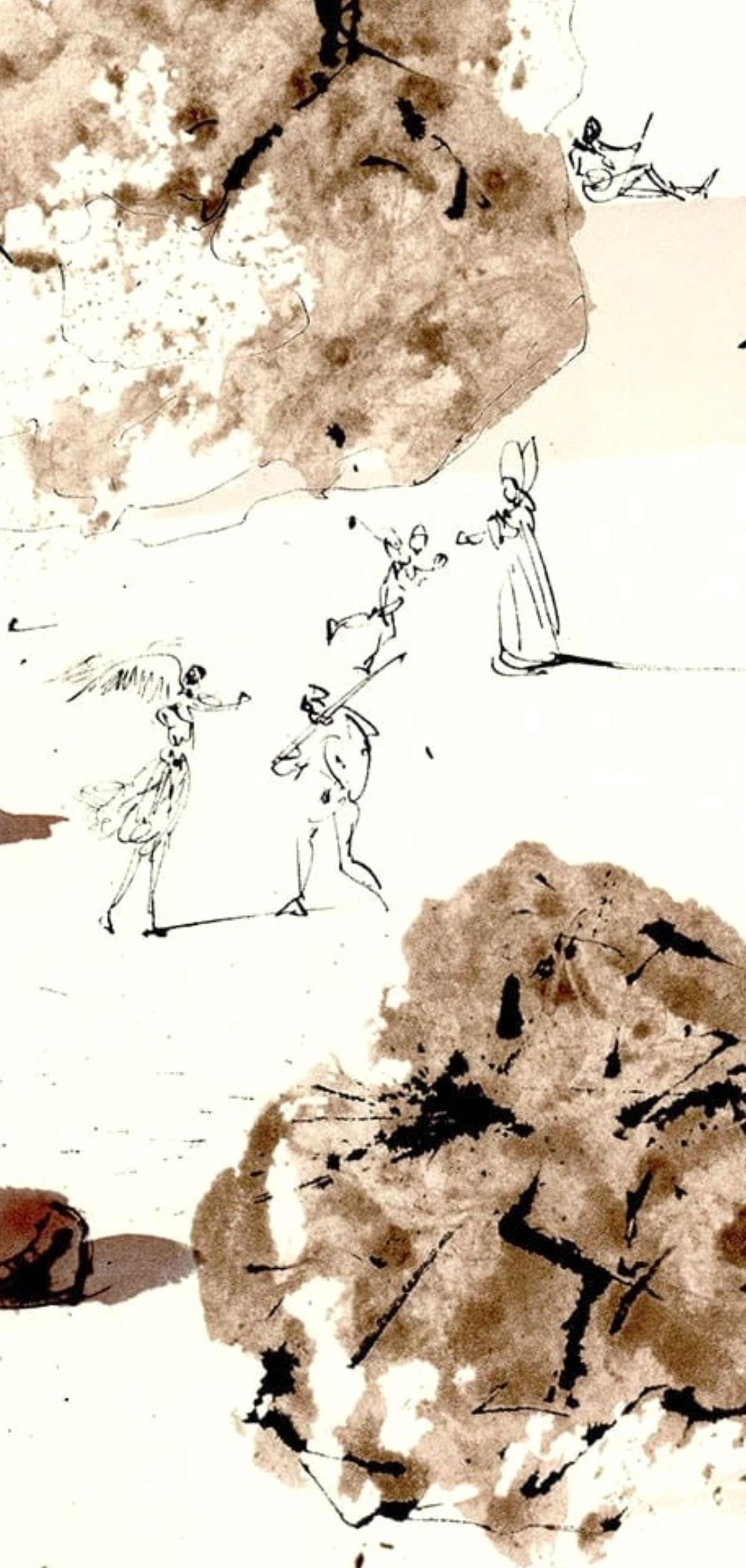 Composición (Campo 69-3; M/L. 1600), VI tavole dal ciclo della, Biblia Sacra - Landscape Print Beige de Salvador Dalí