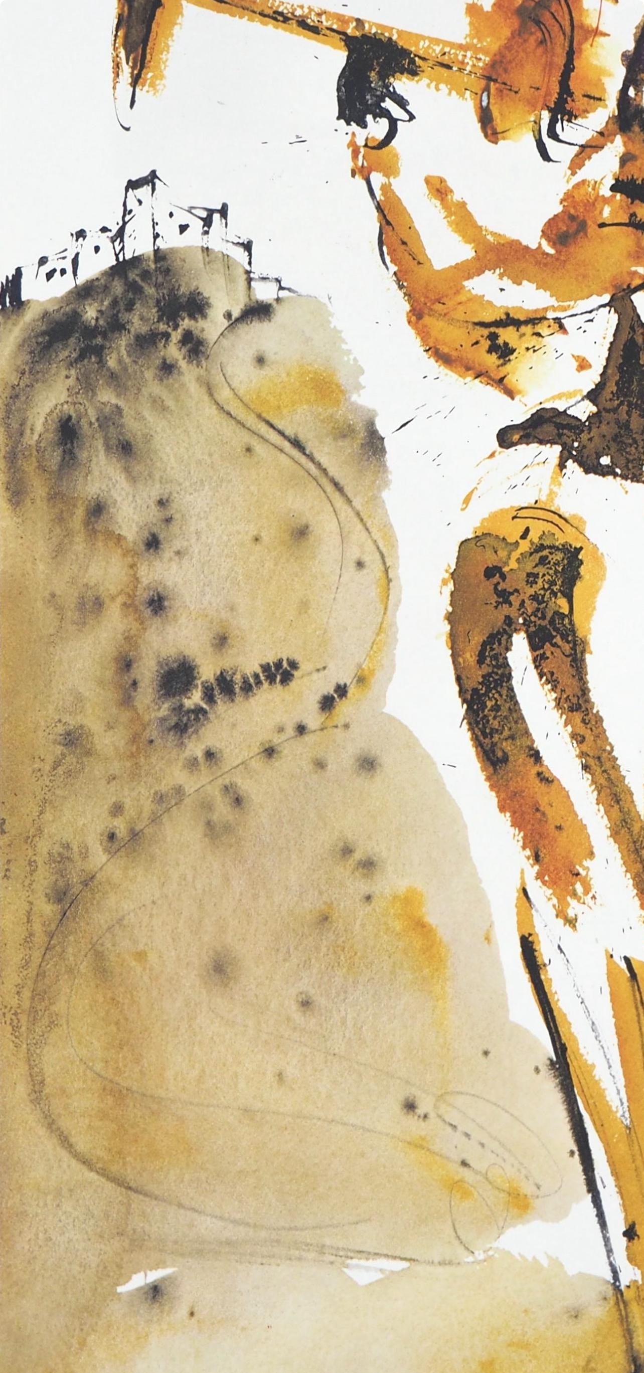 Composition (Field 69-3; M/L. 1600), VI tavole dal ciclo della, Biblia Sacra - Beige Landscape Print by Salvador Dalí