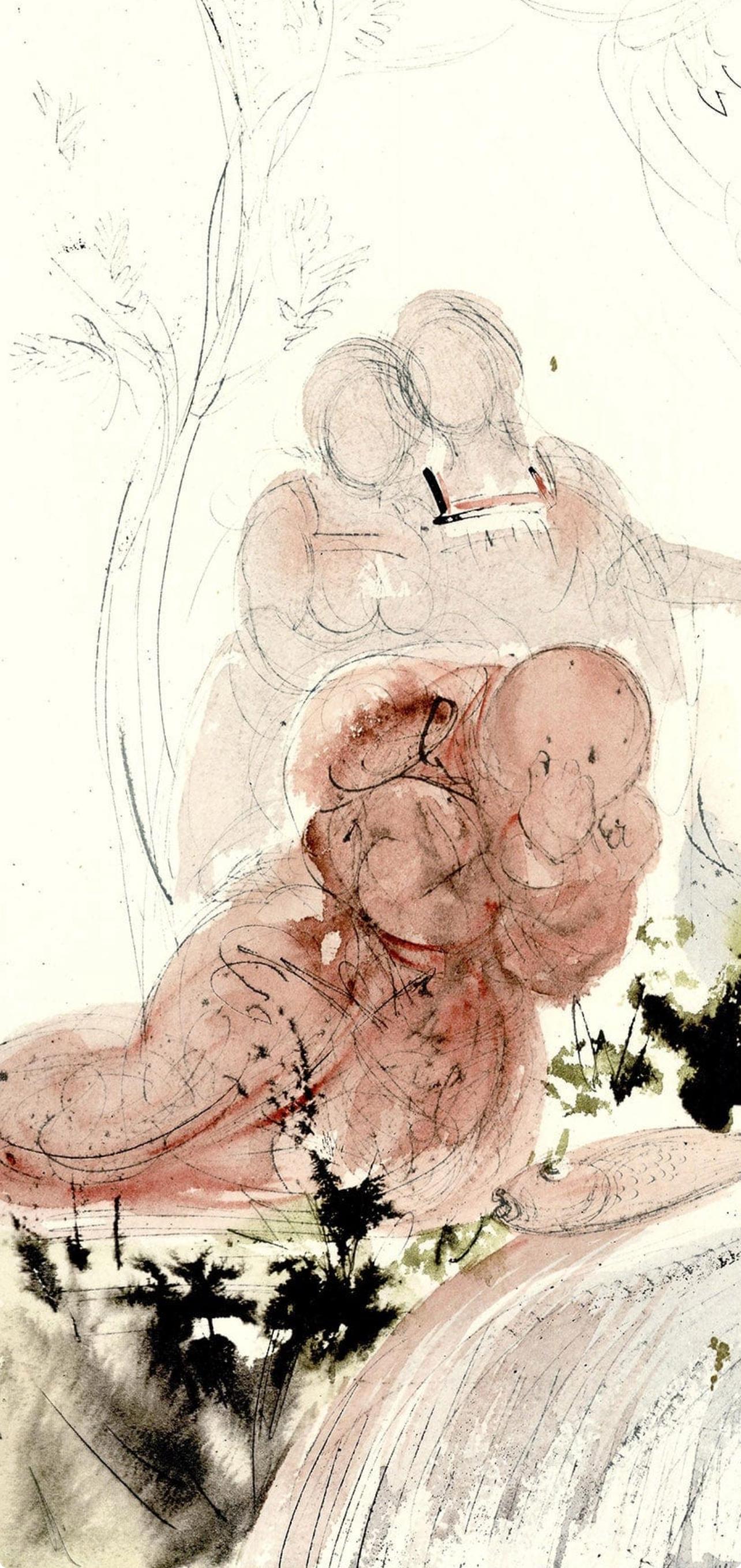 Composizione (Campo 69-3; M/L. 1600), VI tavole dal ciclo della, Biblia Sacra - Landscape Print Beige di Salvador Dalí