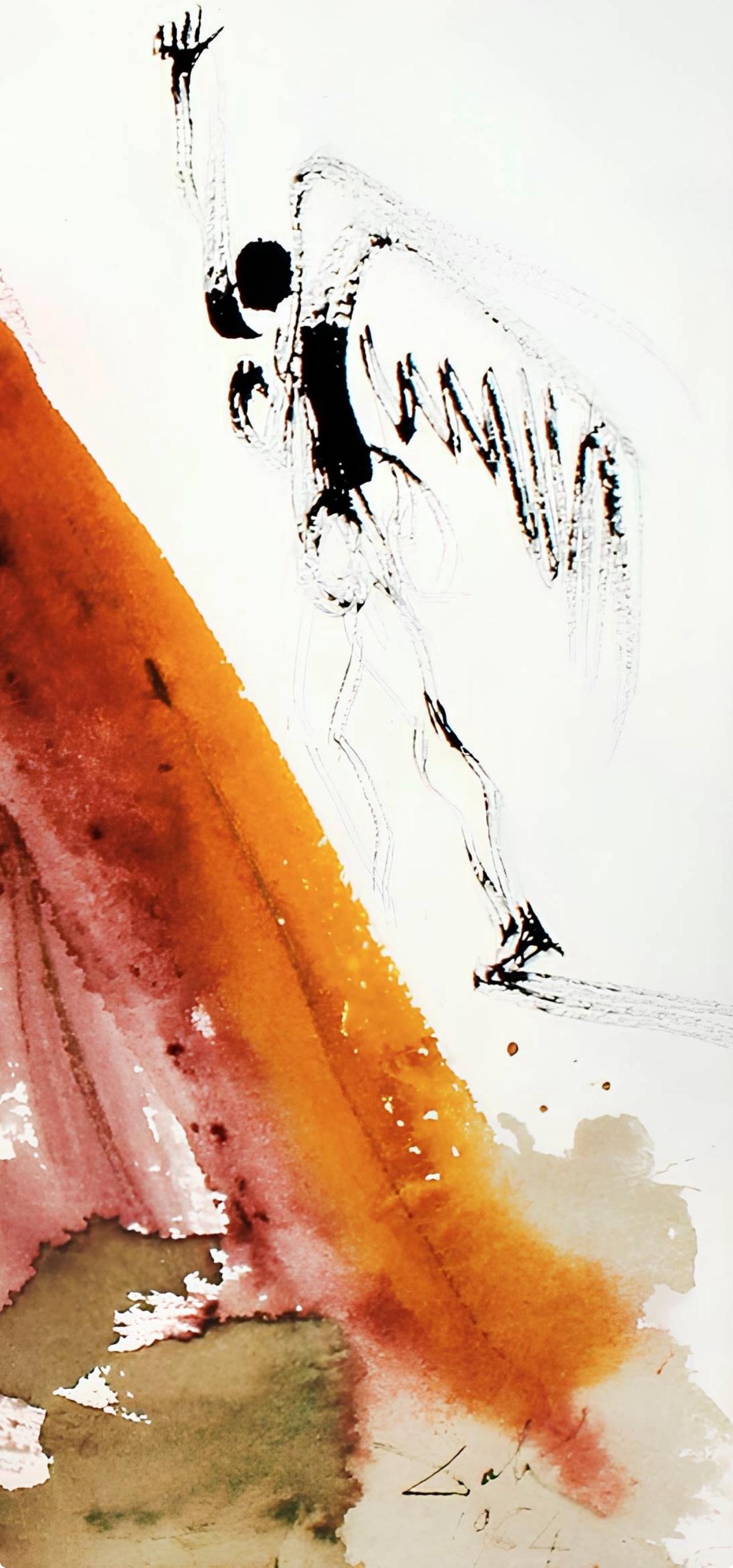 Composition (Field 69-3; M/L. 1600), VI tavole dal ciclo della, Biblia Sacra - Beige Landscape Print by Salvador Dalí