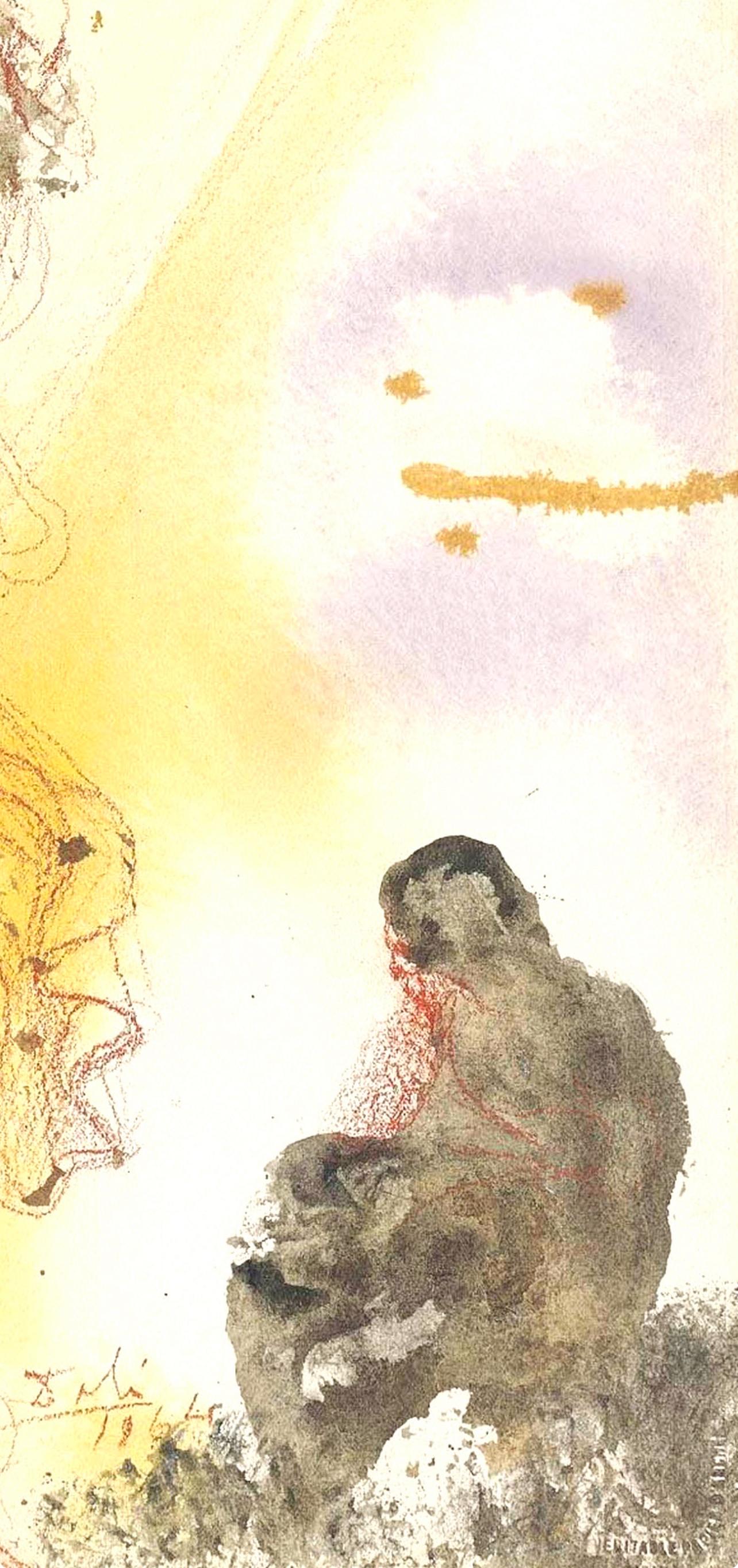 Composición (Campo 69-3; M/L. 1600), VI tavole dal ciclo della, Biblia Sacra - Landscape Print Naranja de Salvador Dalí