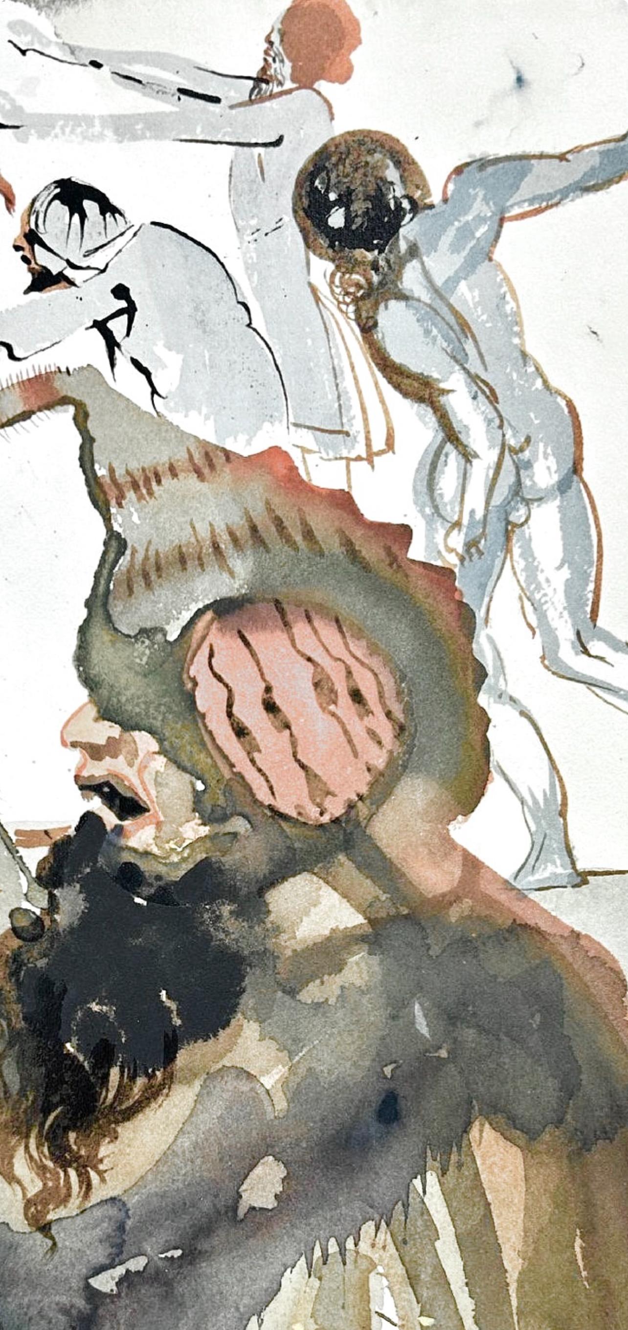 Composition (Field 69-3; M/L. 1600), VI tavole dal ciclo della, Biblia Sacra - Beige Figurative Print by Salvador Dalí