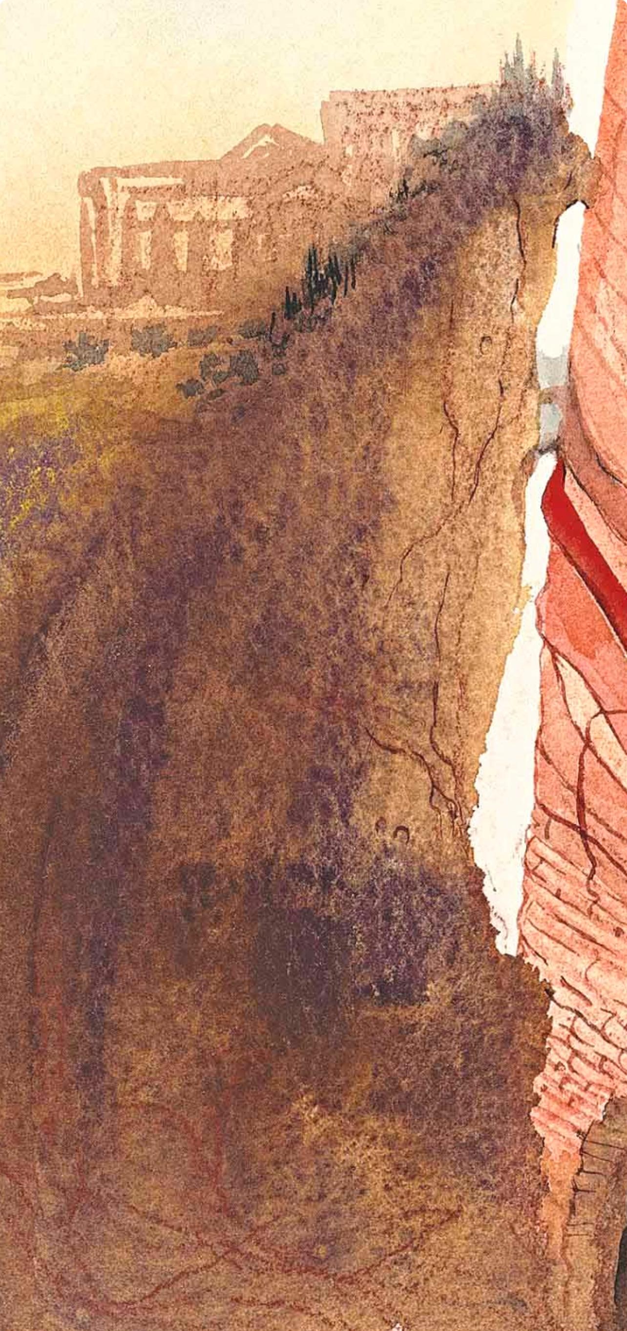Composizione (Campo 69-3; M/L. 1600), VI tavole dal ciclo della, Biblia Sacra - Landscape Print Beige di Salvador Dalí