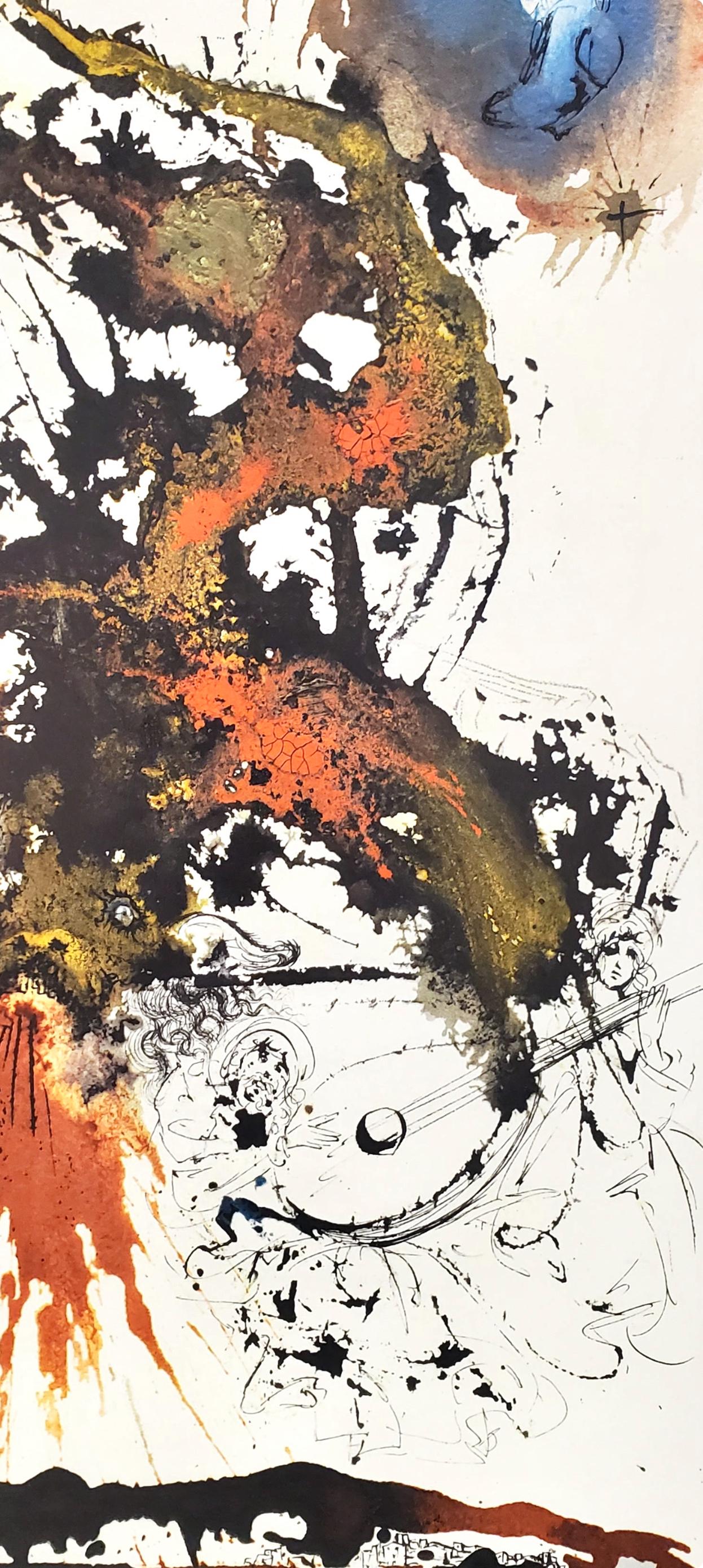 Komposition (Feld 69-3; M/L. 1600), VI tavole dal Ciclo della, Biblia Sacra (Beige), Landscape Print, von Salvador Dalí