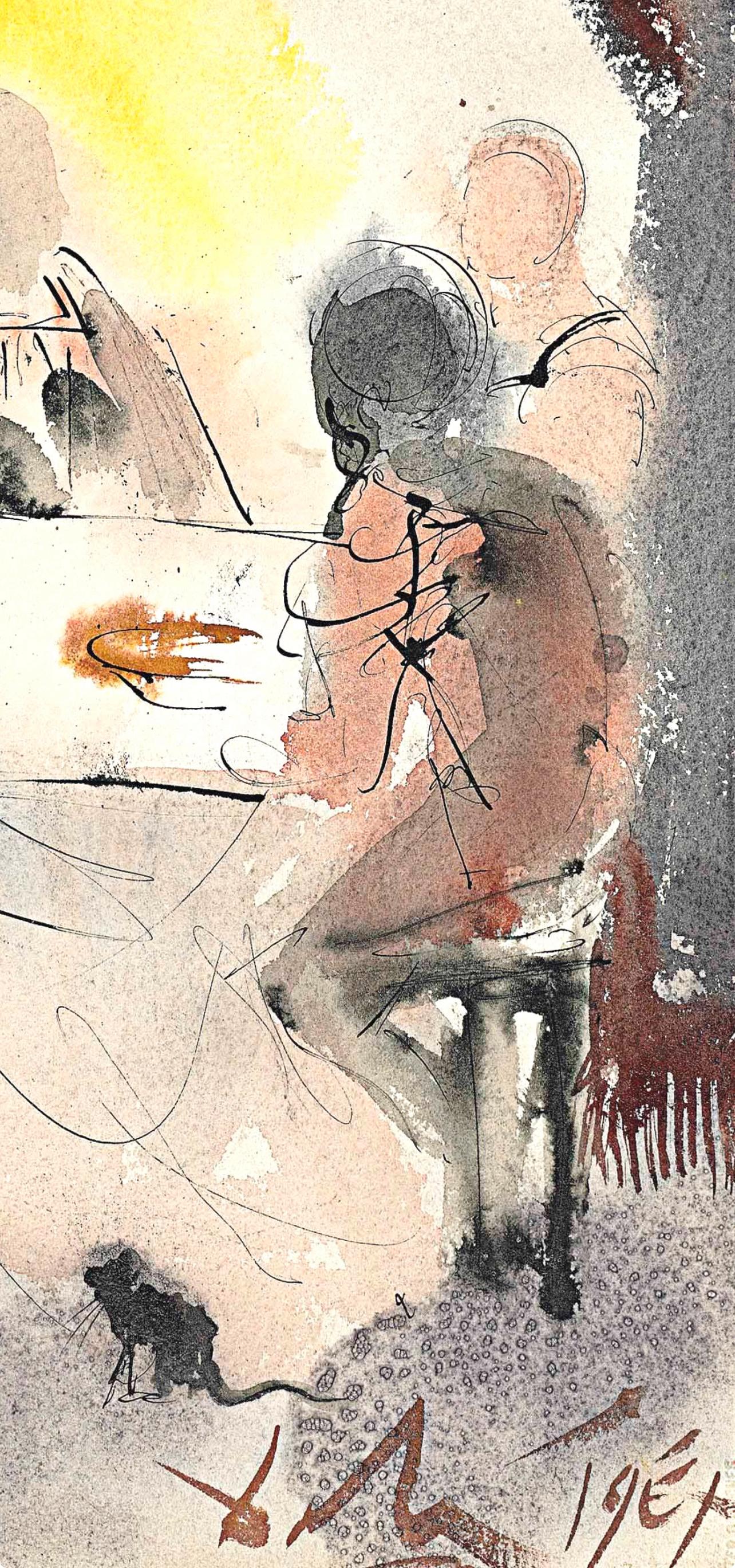 Composition (Field 69-3; M/L. 1600), VI tavole dal ciclo della, Biblia Sacra - Beige Landscape Print by Salvador Dalí