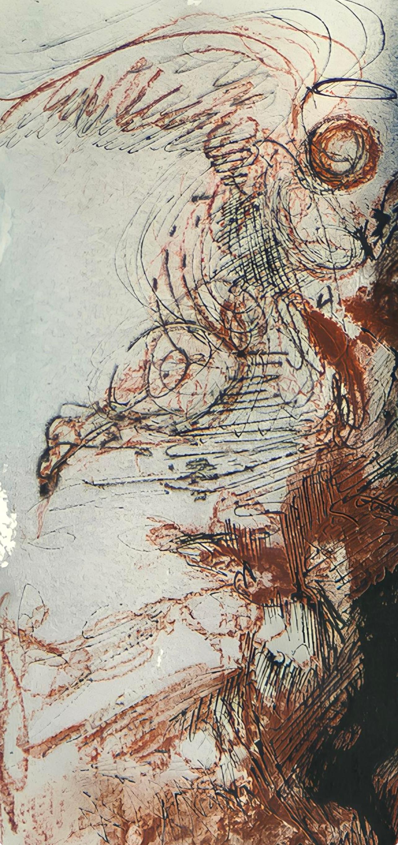Litografía en colores sobre papel vélin Fabriano charta ex meris pannis 