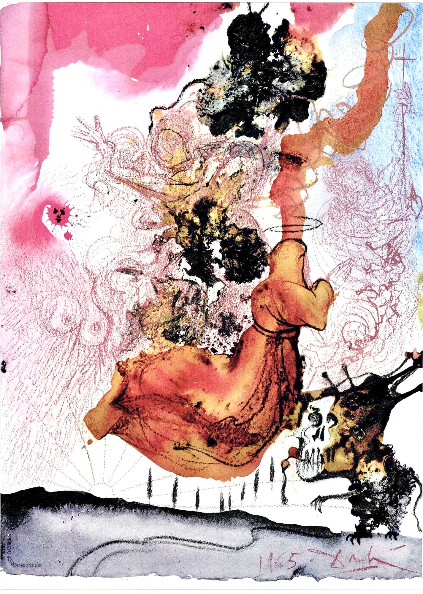 Litografía en colores sobre papel vélin Fabriano charta ex meris pannis 