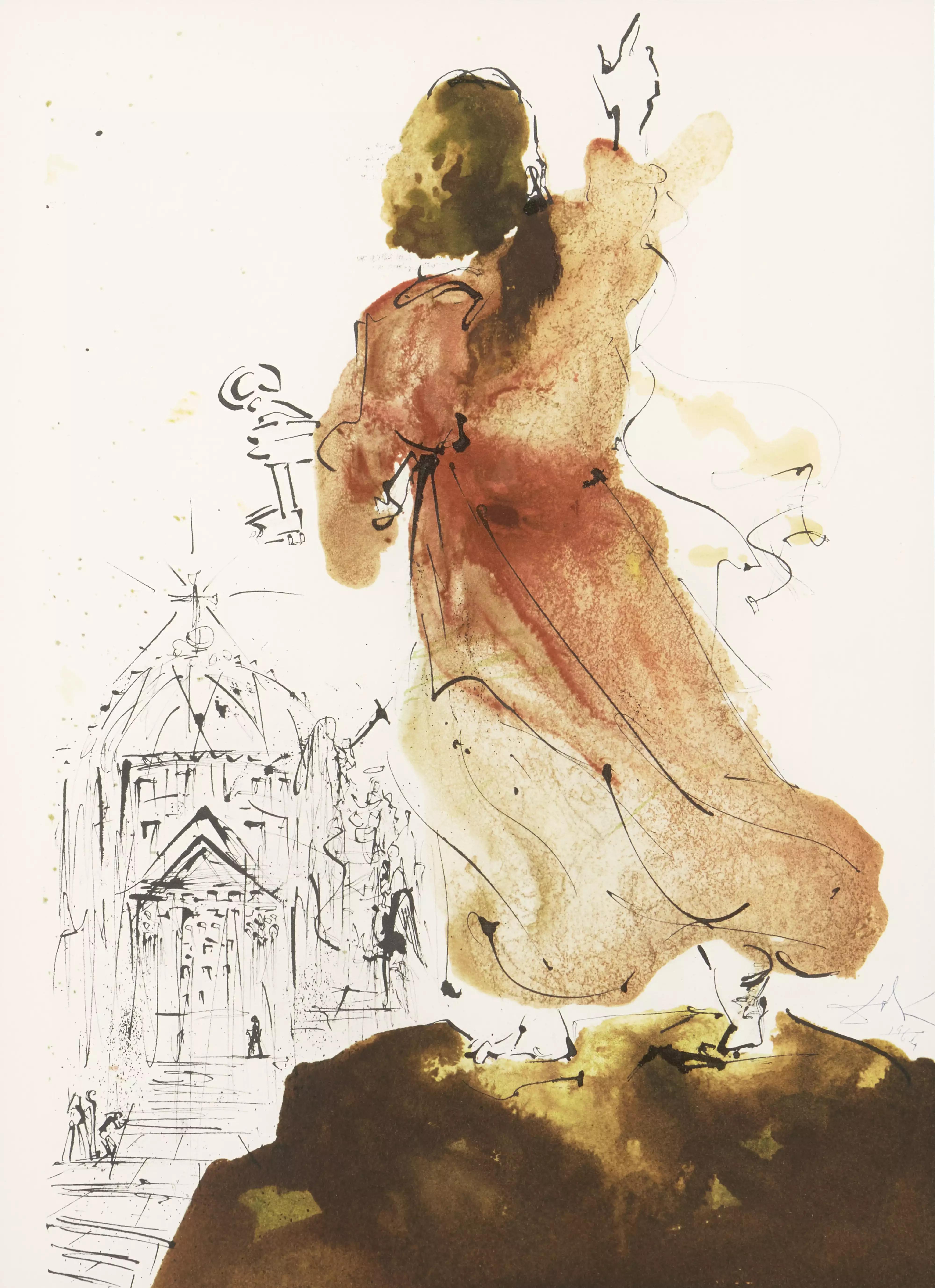 Figurative Print de Salvador Dalí - Composición (Campo 69-3; M/L. 1600), VI tavole dal ciclo della, Biblia Sacra