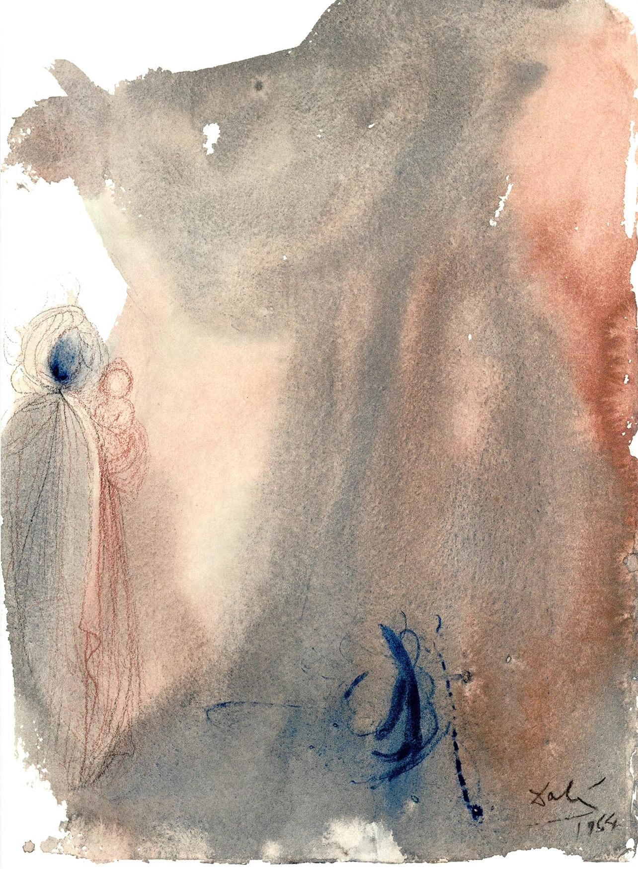 Landscape Print Salvador Dalí - Composition (Field 69-3 ; M/L. 1600), VI tavole dal Ciclo della, Biblia Sacra