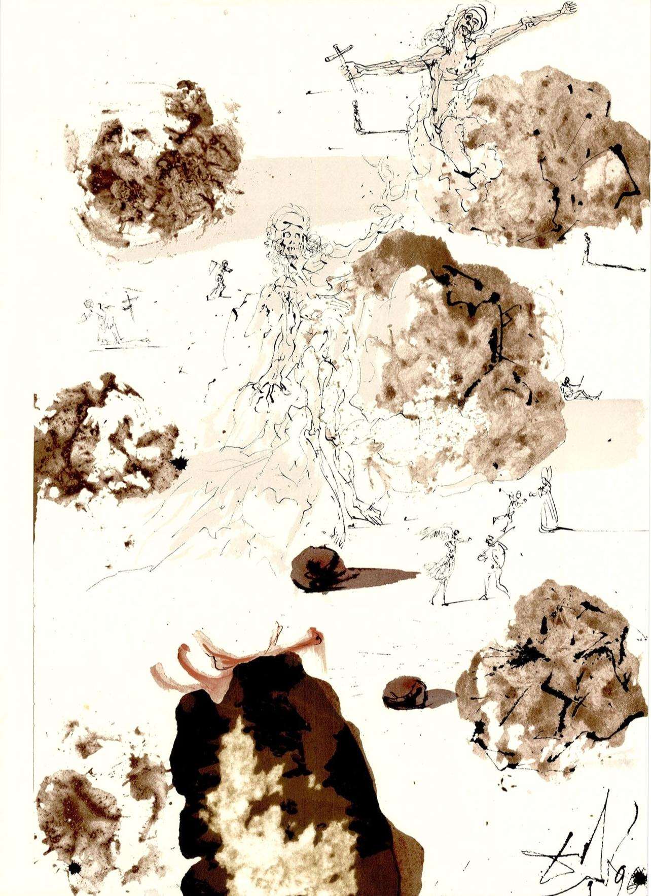 Landscape Print de Salvador Dalí - Composición (Campo 69-3; M/L. 1600), VI tavole dal ciclo della, Biblia Sacra
