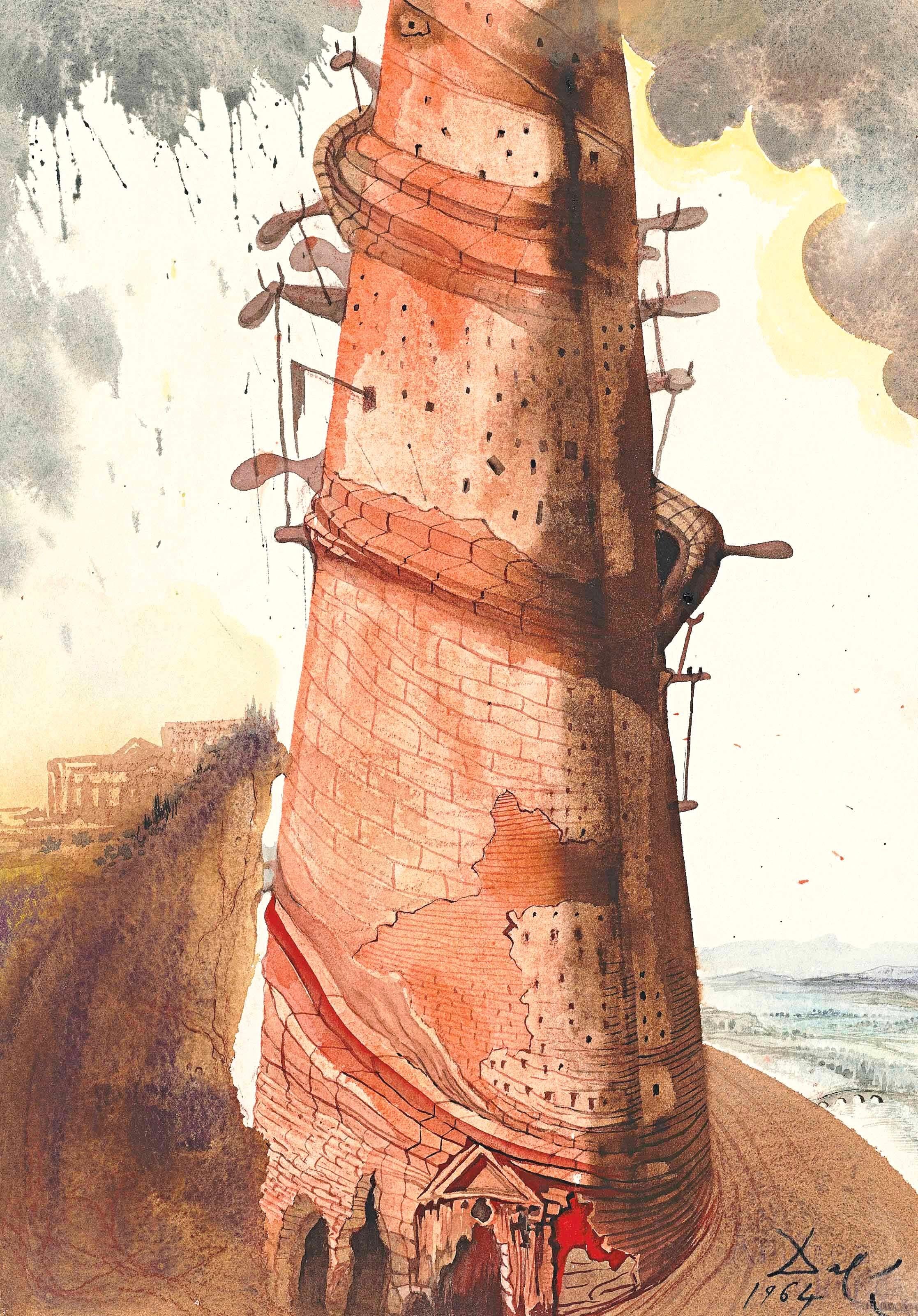 Landscape Print di Salvador Dalí - Composizione (Campo 69-3; M/L. 1600), VI tavole dal ciclo della, Biblia Sacra