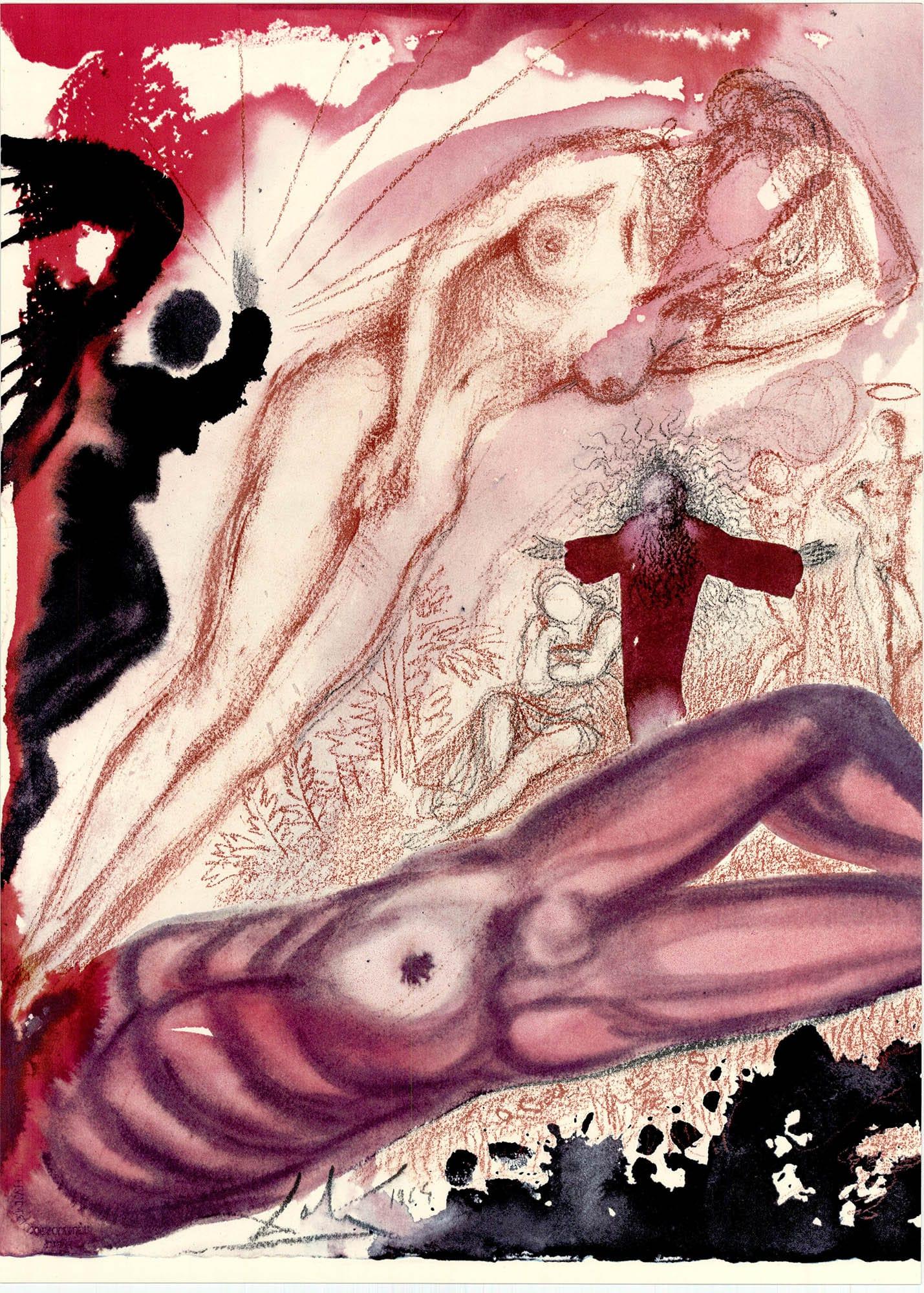 Landscape Print di Salvador Dalí - Composizione (Campo 69-3; M/L. 1600), VI tavole dal ciclo della, Biblia Sacra