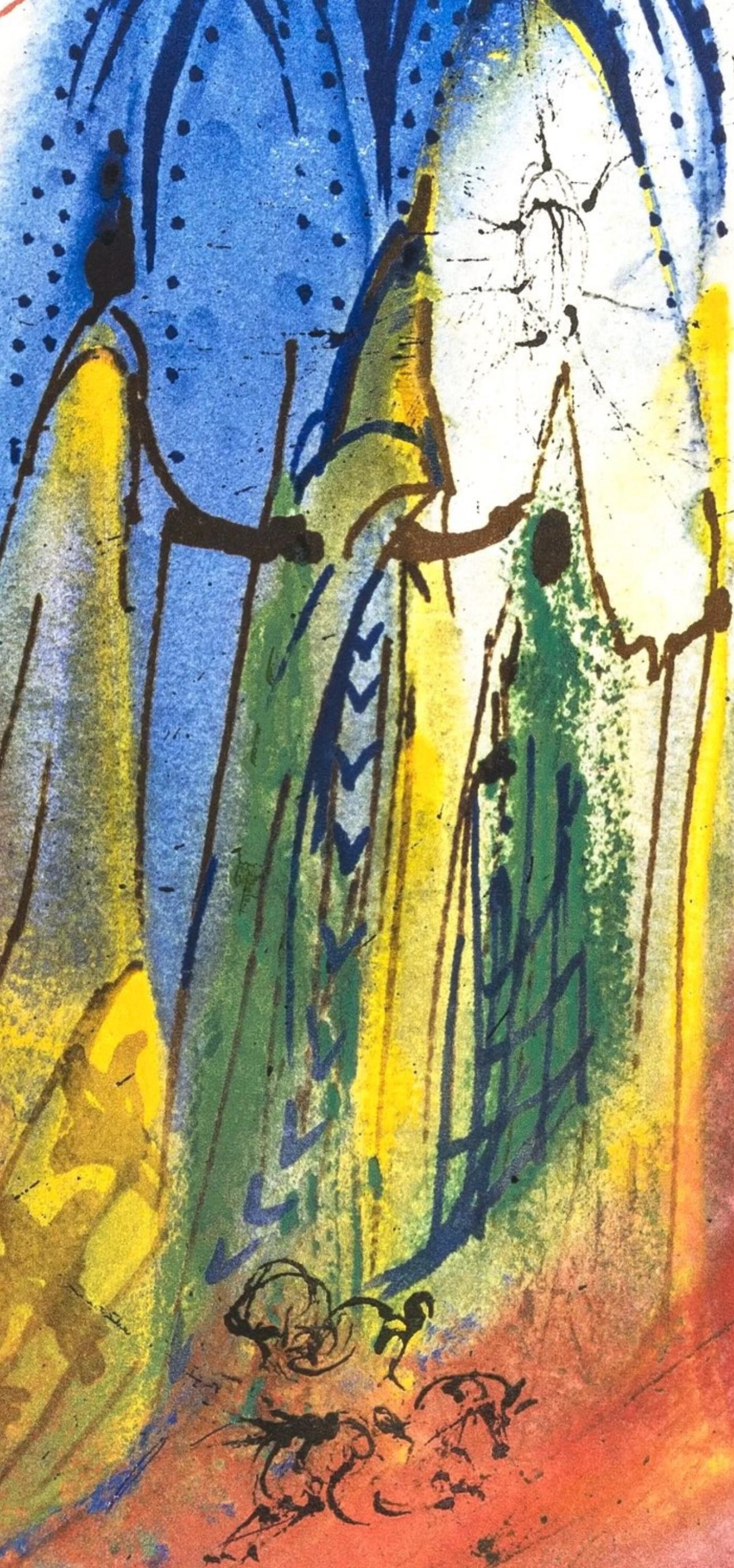 Composition (Michler/Löpsinger 1601), Romeo e Giulietta - Orange Landscape Print by Salvador Dalí