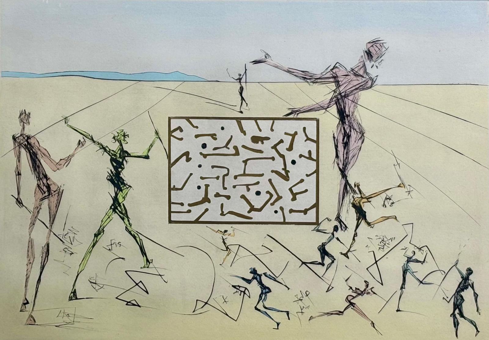 Abstract Print de Salvador Dalí - Circuito informático - La electronica -  Homenaje a Leonardo da Vinci - 1975