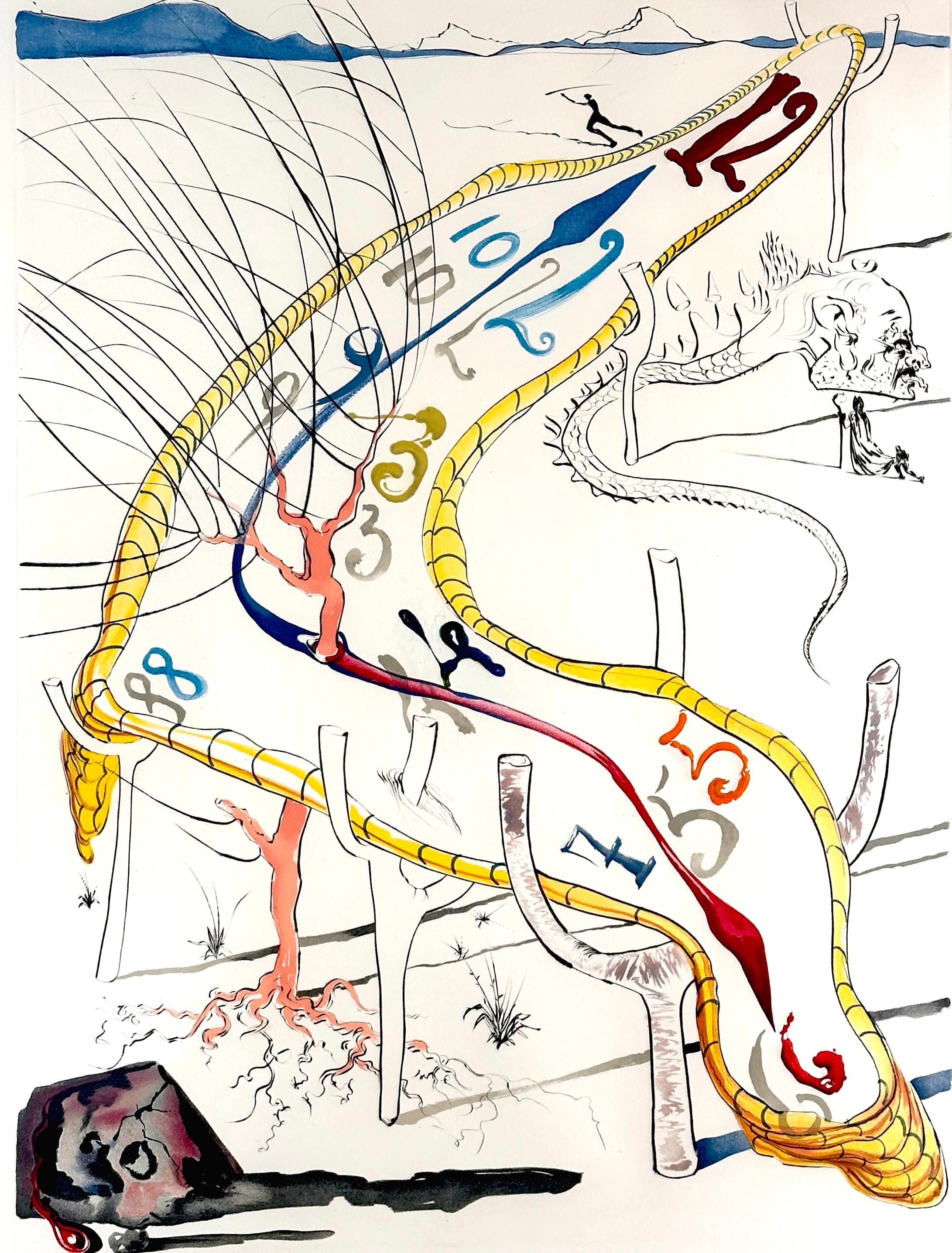 Conquest of Cosmos Frozen Watches of Space Time - Surrealist Print by Salvador Dalí
