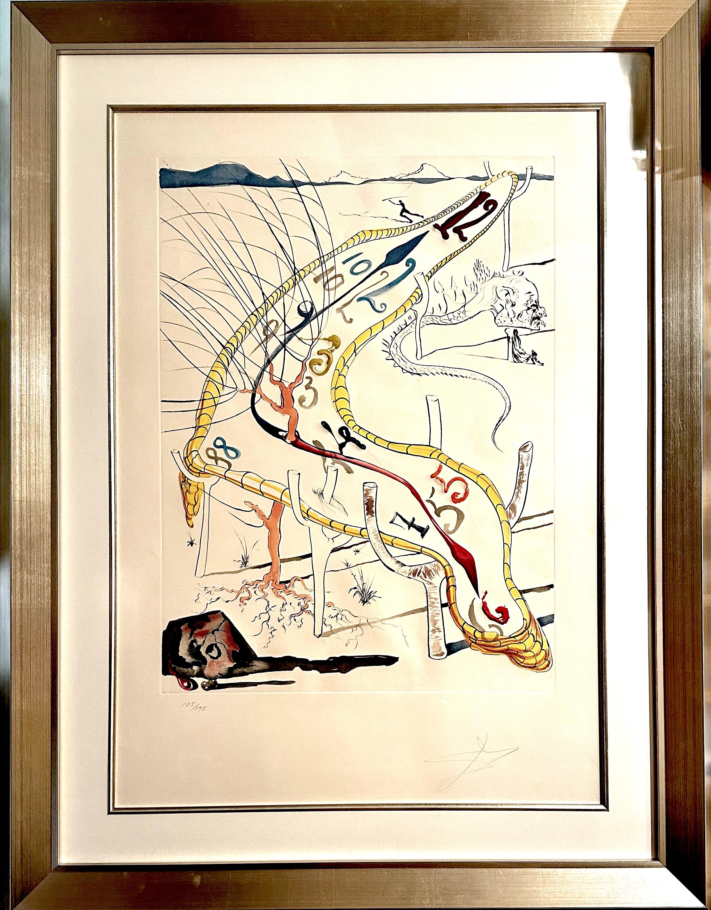 ARTISTA: Salvador Dalí

TÍTULO: La Conquista del Cosmos Relojes Congelados del Espacio Tiempo

MEDIO: Aguafuerte

FIRMADO: Firmado a mano 

NÚMERO DE EDICIÓN: 105/195

MEDIDAS: 27.5