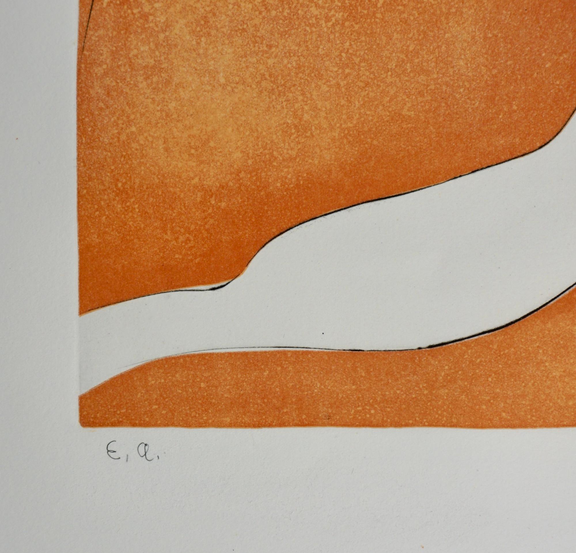 Conquest of Cosmos The Blood of The Ying and Yang - Beige Abstract Print by Salvador Dalí