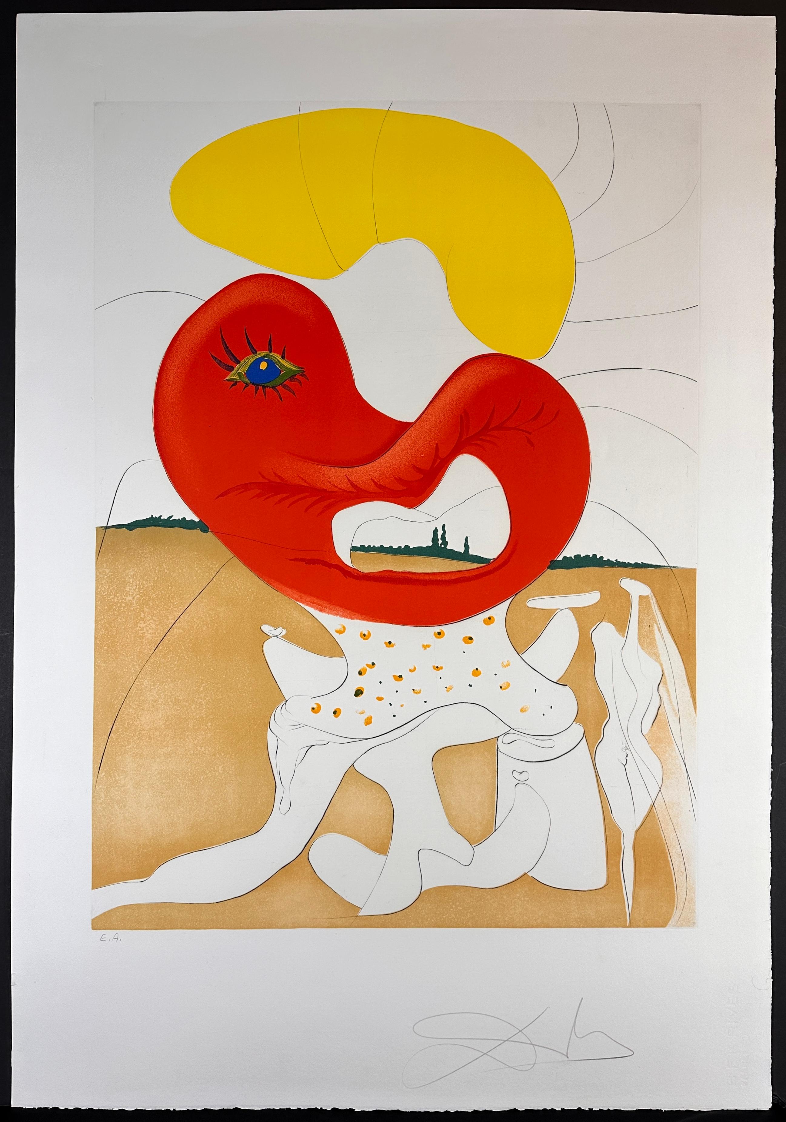 Abstract Print di Salvador Dalí - La conquista del cosmo Il sangue dello Yang e dello Yang