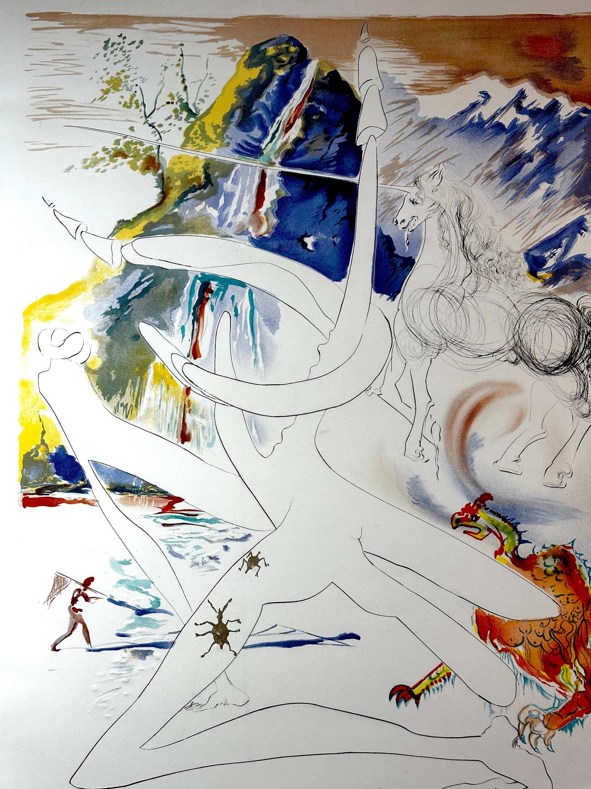 Conquista del Cosmo L'Unicorno Laser - Print di Salvador Dalí