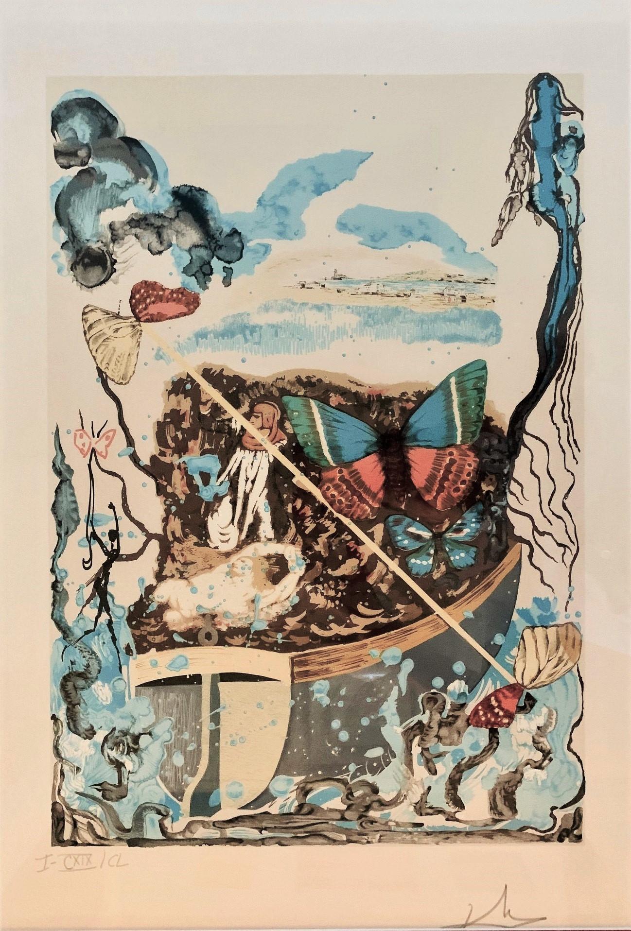 Papillon Anciennes, Suite of Four Color Lithographs - Print by Salvador Dalí