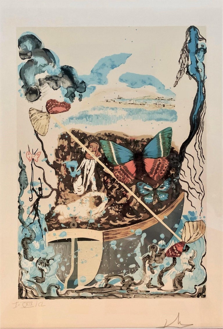 Salvador Dalí­ Papillon Anciennes, Suite of Four Color Lithographs at