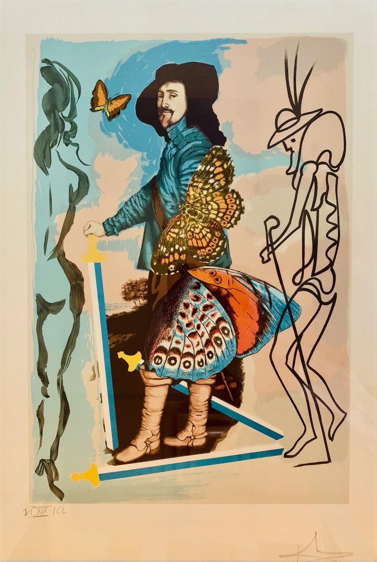 Salvador Dalí Portrait Print - Papillon Anciennes, Suite of Four Color Lithographs