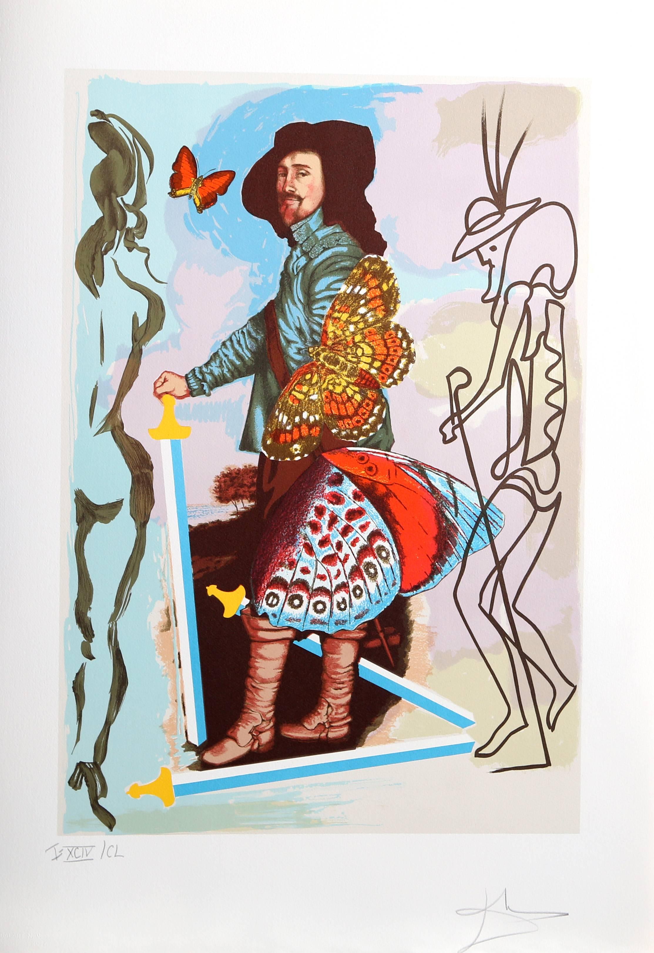 Salvador Dalí Figurative Print - Courtier from the Suite Papillon Anciennes