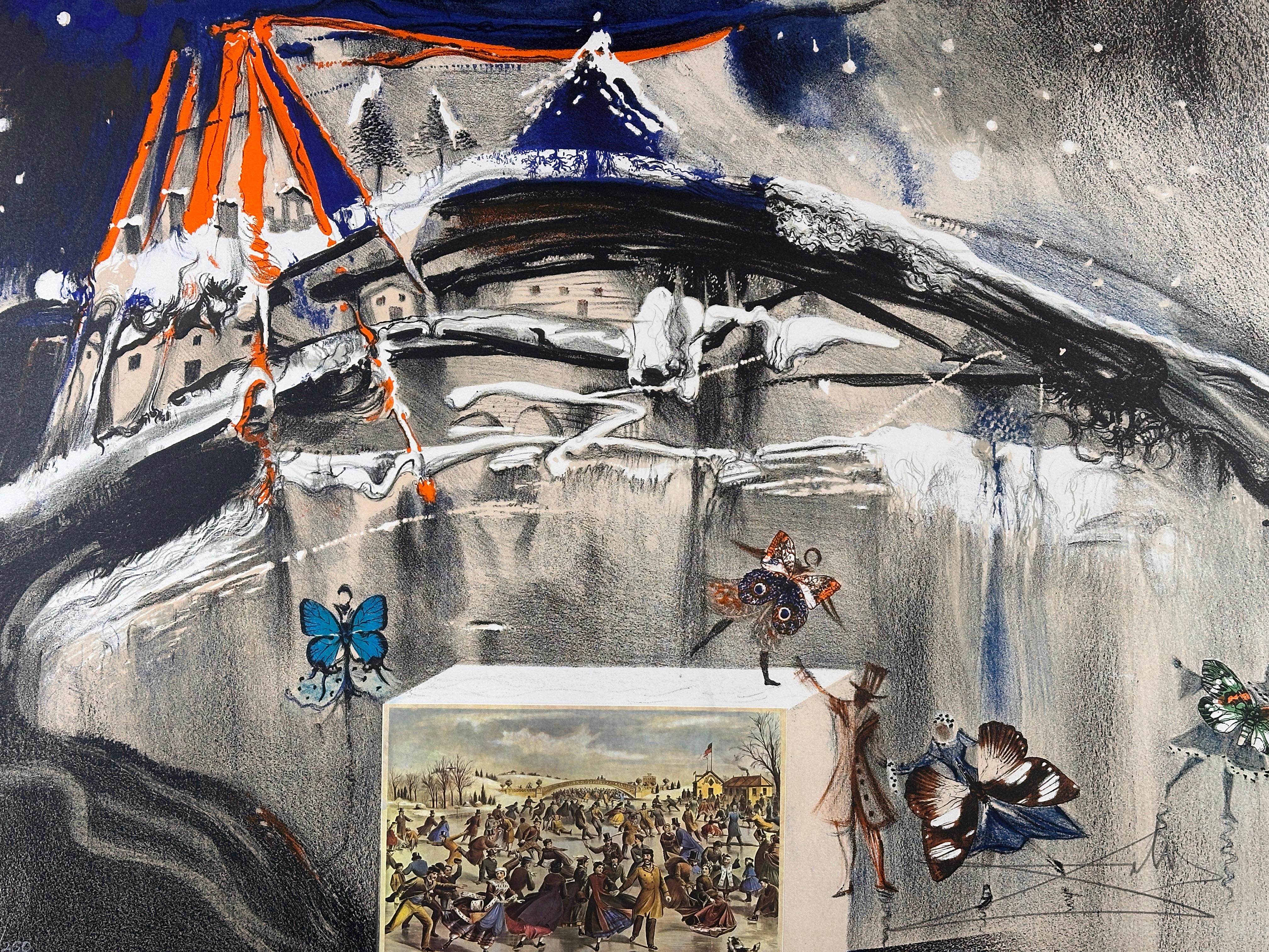 Currier & Ives New York Central Park Winter - Print by Salvador Dalí