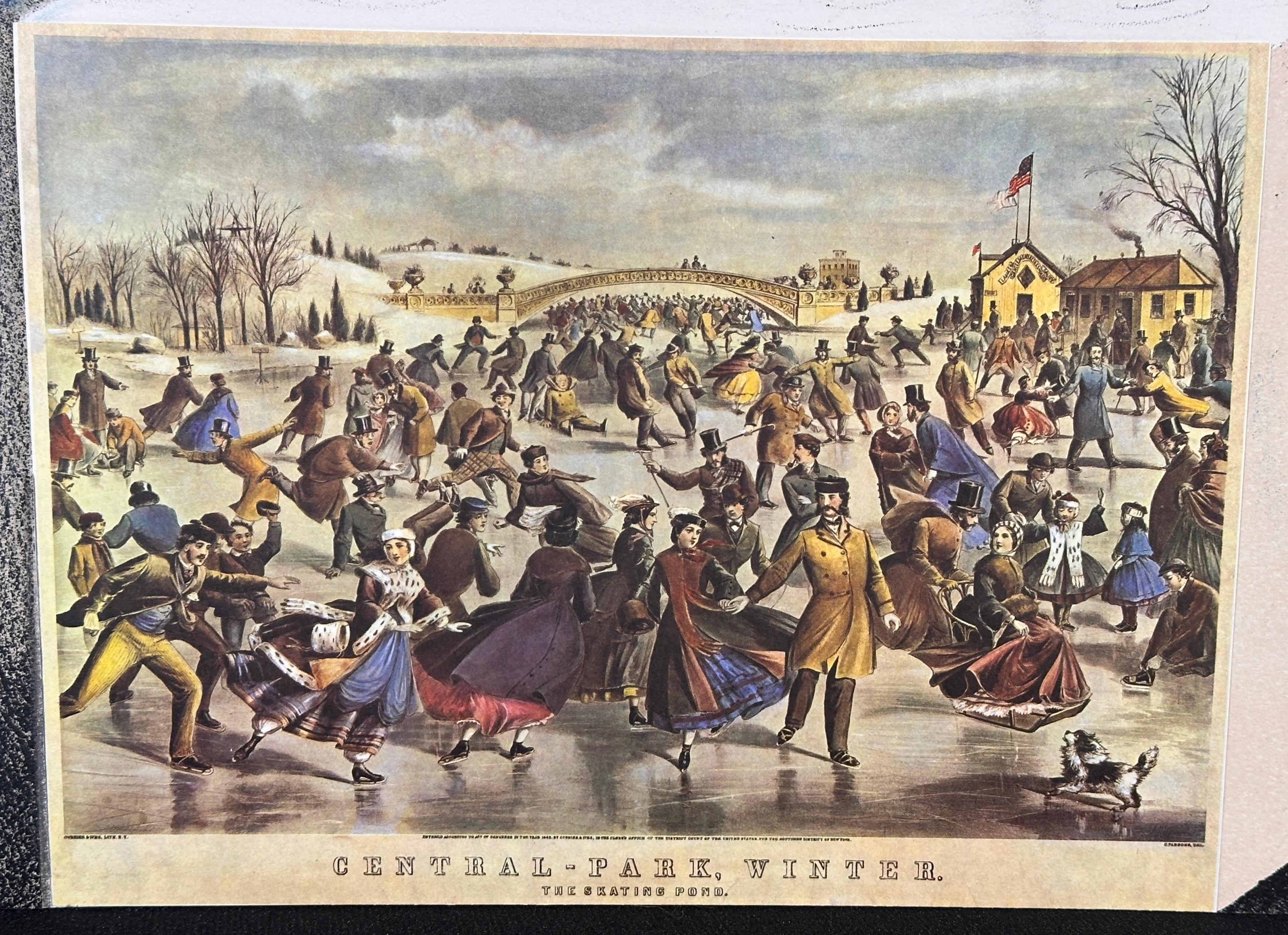 Currier & Ives New York Central Park Winter - Gray Print by Salvador Dalí