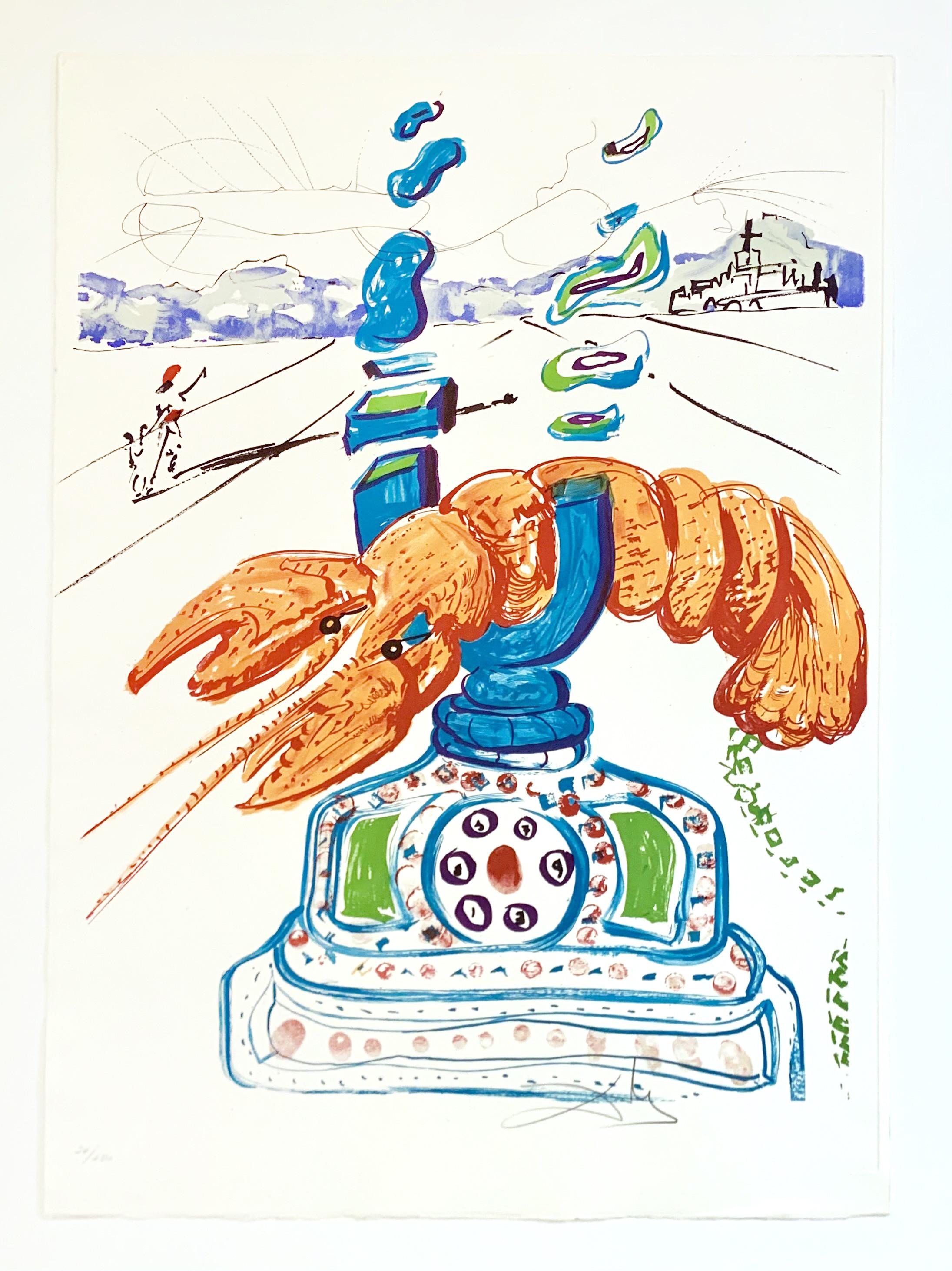 Cybernetic Lobster Telephone - Print by Salvador Dalí