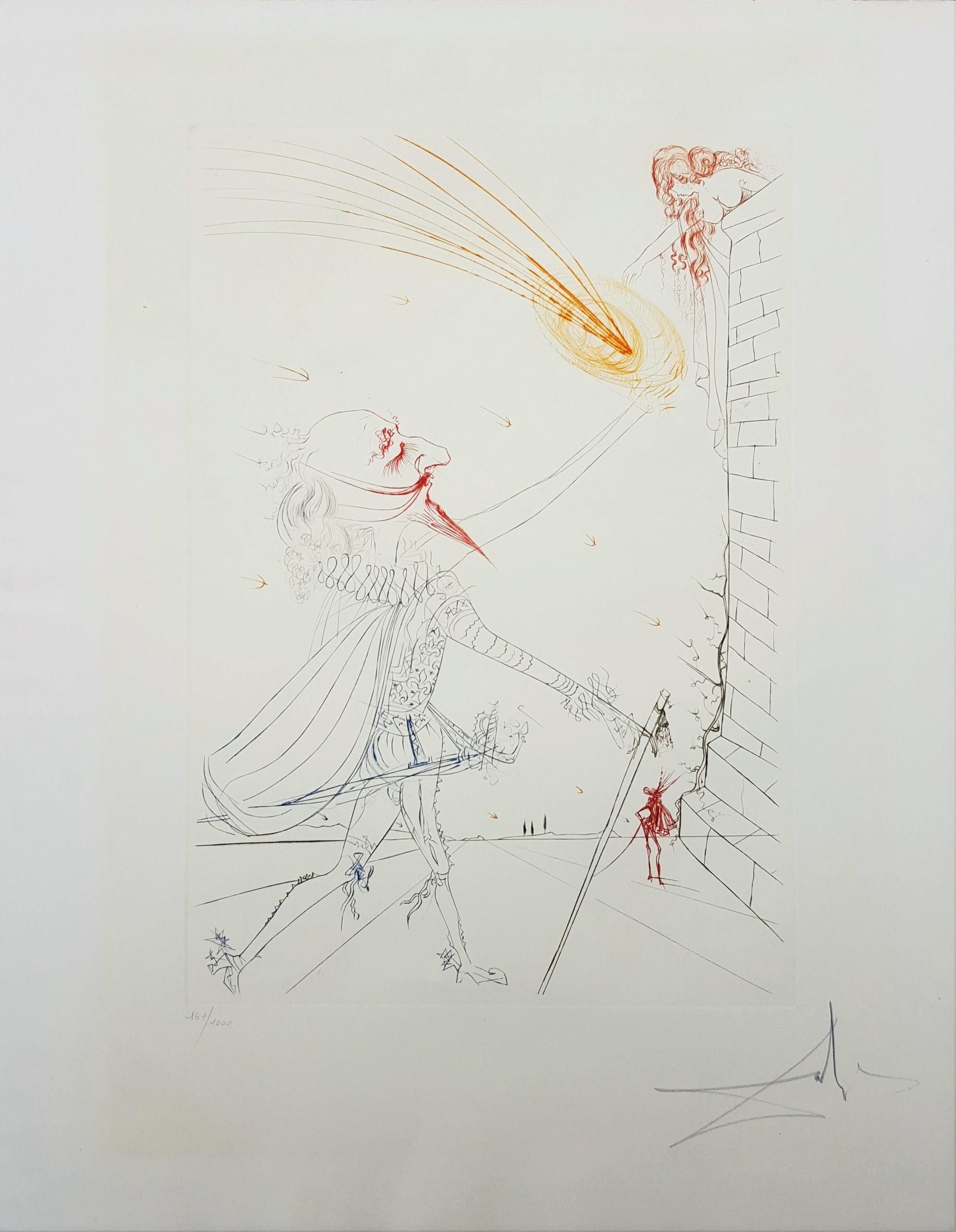 Cyrano de Bergerac and Roxanne - Print by Salvador Dalí