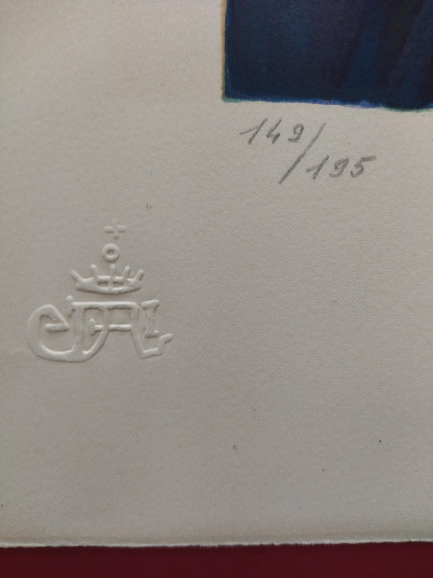 Dali   53 Vertical    La Sirene lithograph certificate painting For Sale 6