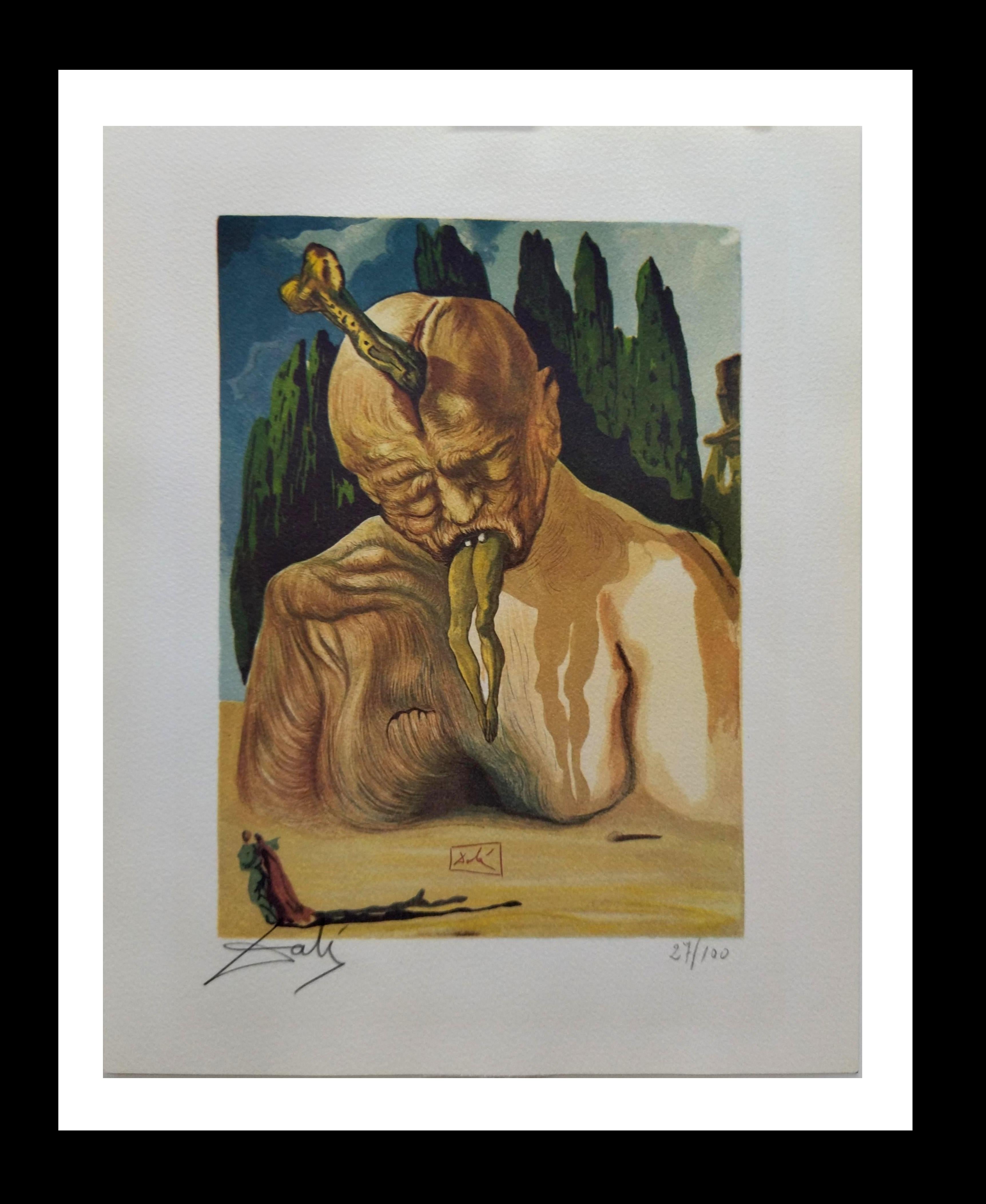 Salvador Dalí Abstract Print - Dali   Divina Comedia engraving painting
