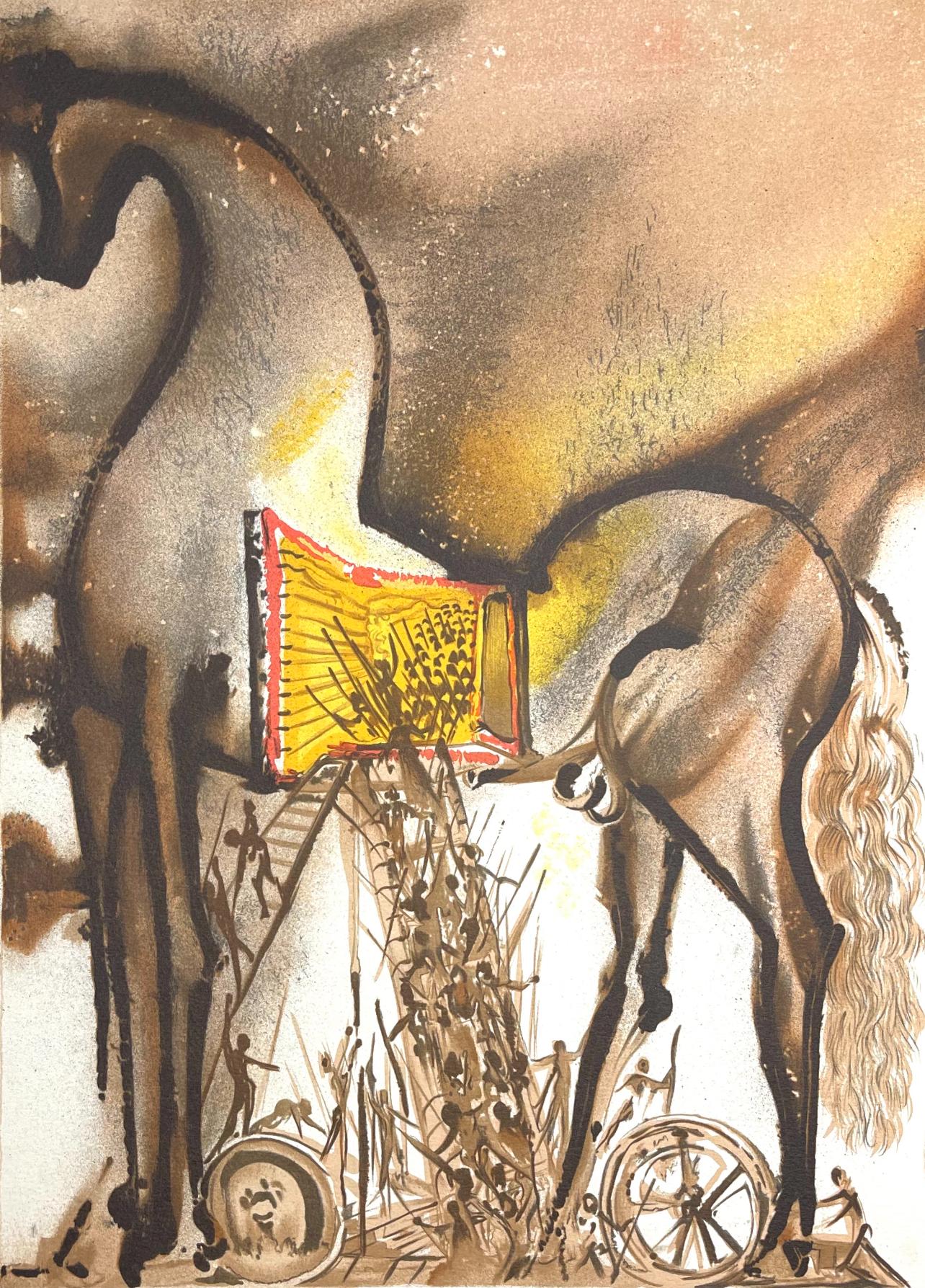 Landscape Print Salvador Dalí - Dalí, Cheval de Troie, Les Chevaux de Dali (d'après)