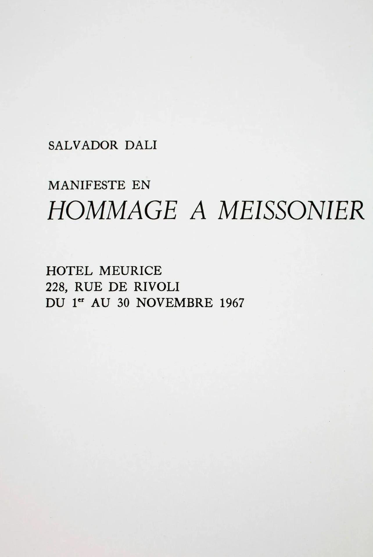 Dalí­, Composition (M/Löpsinger 1175; Field 67-2), Hommage à Meissonier (after) For Sale 4