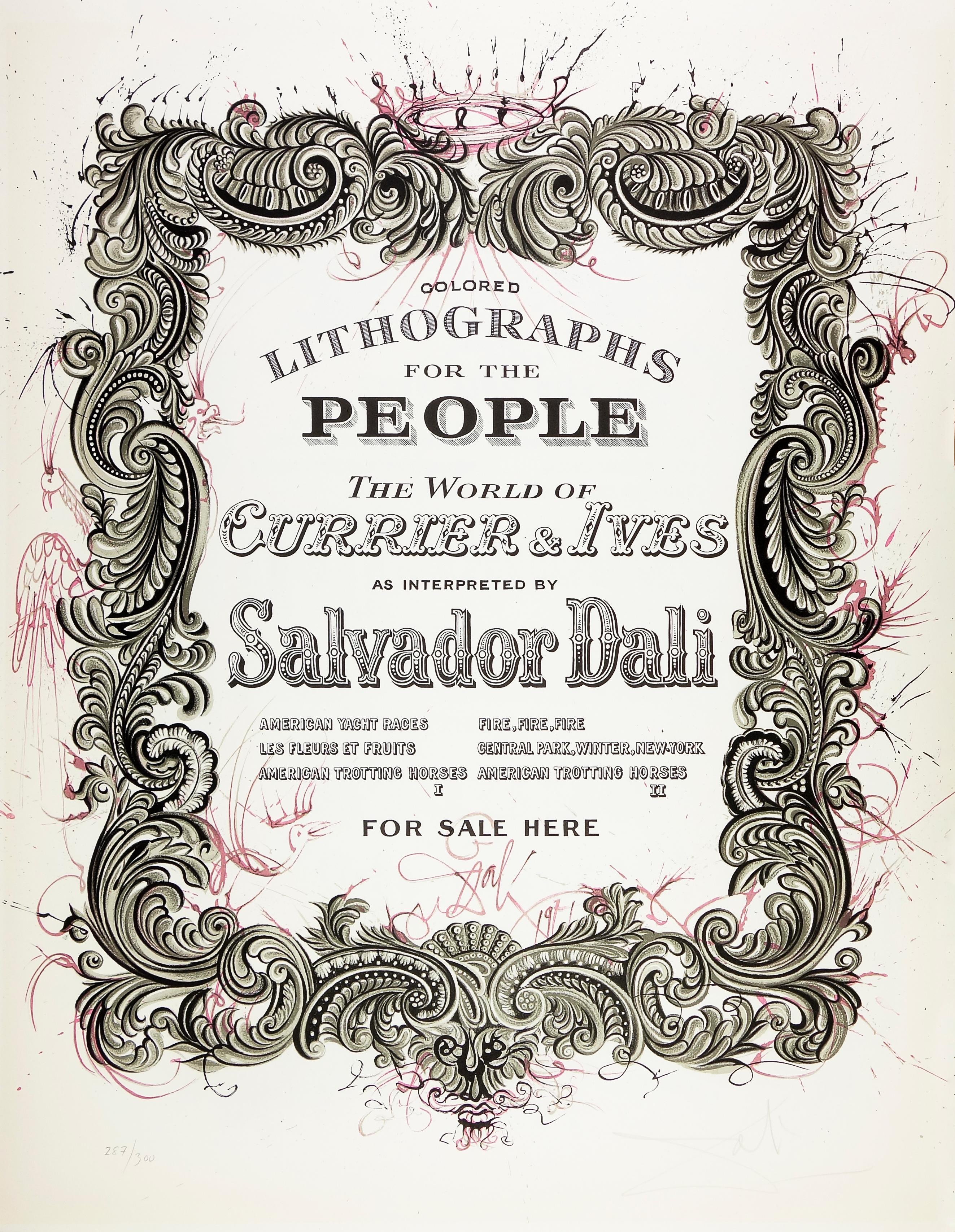 Salvador Dalí Print - Dali Currier & Ives Series Presentation Sheet