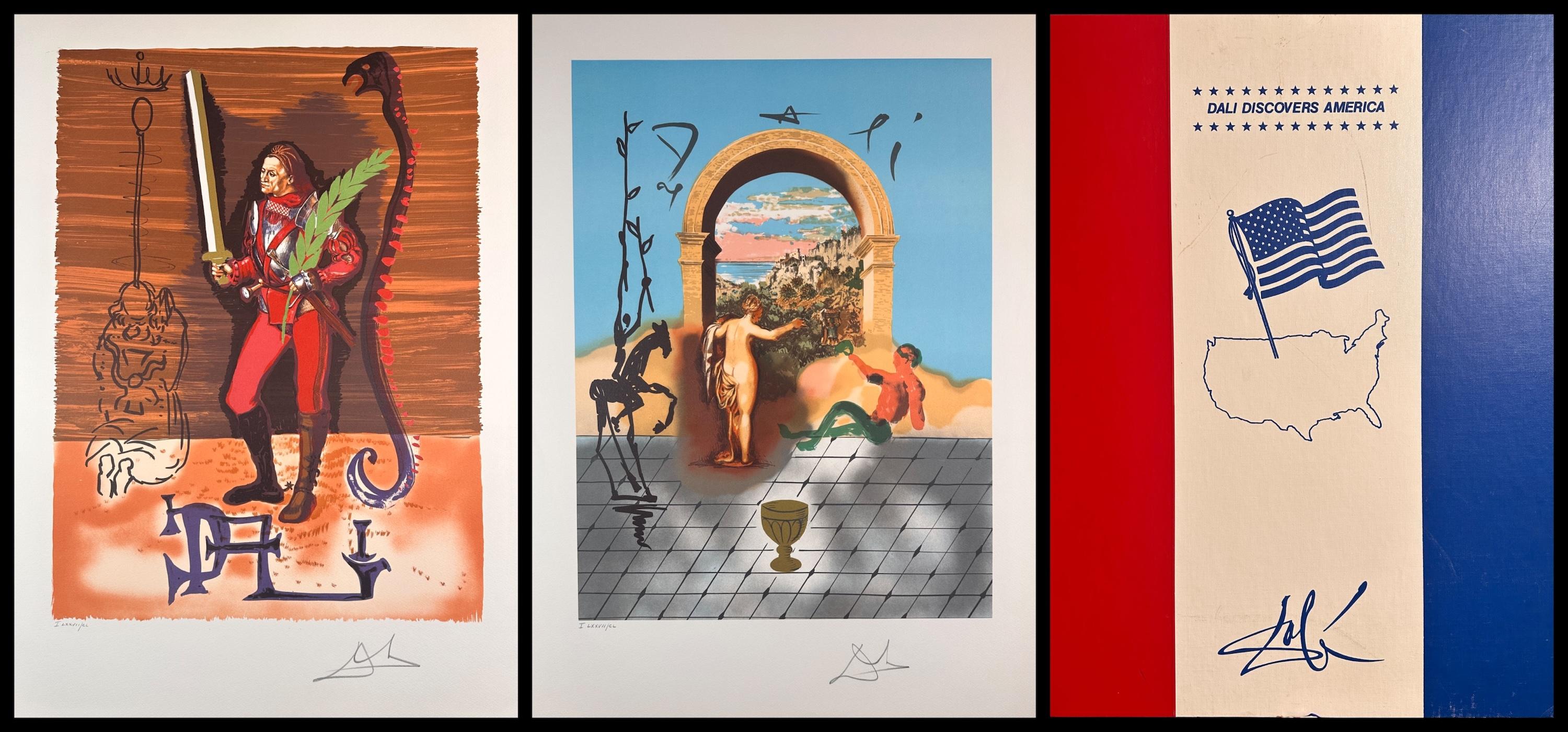 Salvador Dalí Figurative Print - Dali Discovers America 2 Piece Suite With Original Portfolio Case