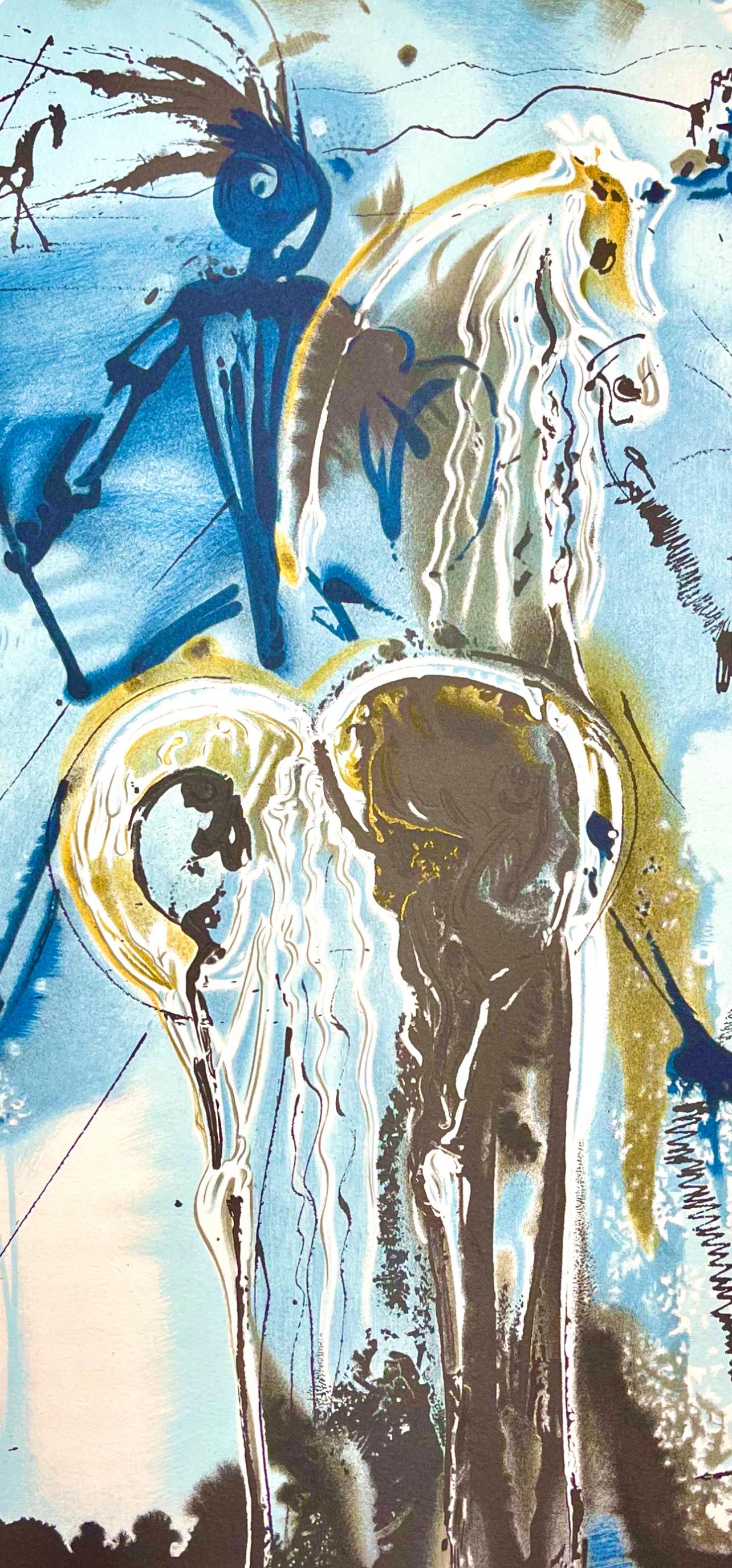 Dalí, Don Quichotte, Les Chevaux de Dali (dopo) - Print di Salvador Dalí