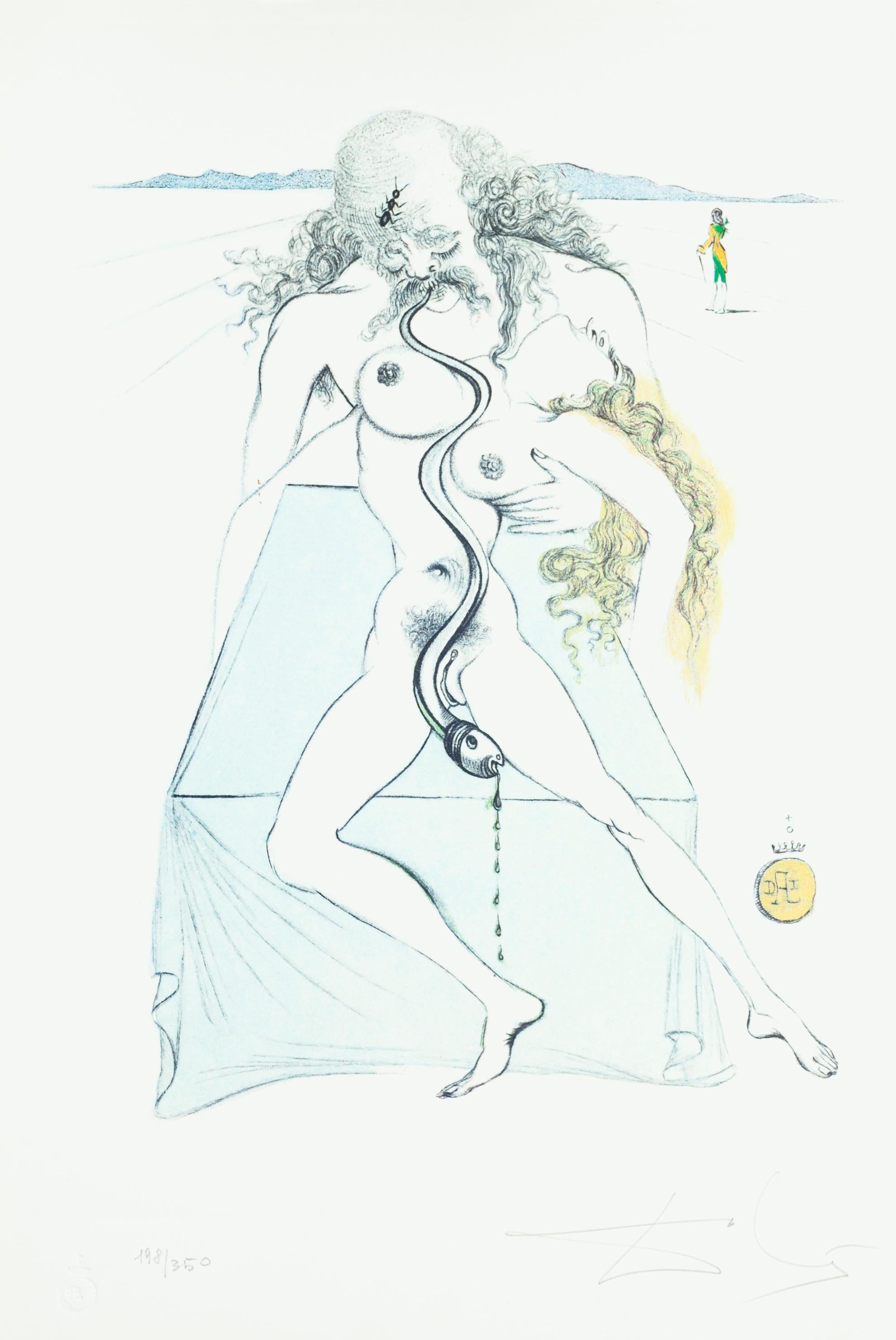 Dali Illustrates Casanova - Plate 2 - Original Lithograph by S. Dalì - 1980 - Print by Salvador Dalí