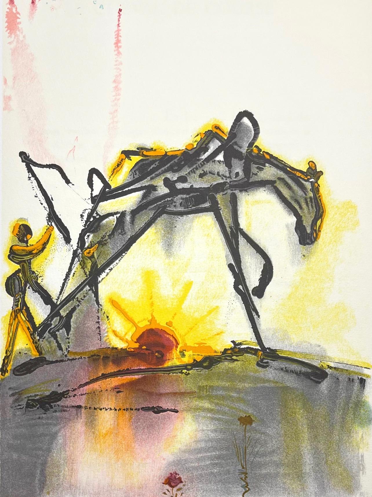 Landscape Print Salvador Dalí - Dalí, Le Cheval de Labeur, Les Chevaux de Dali (d'après)