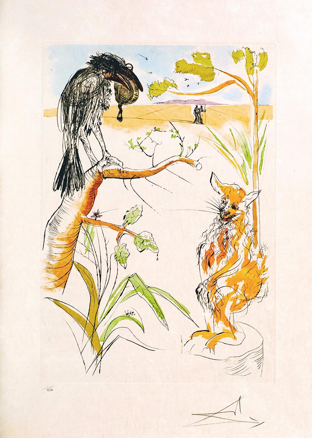 DALI SALVADOR „Le Bestiaire de La Fontaine Dalinise“ voller Satz von 12 Radierungen im Angebot 8