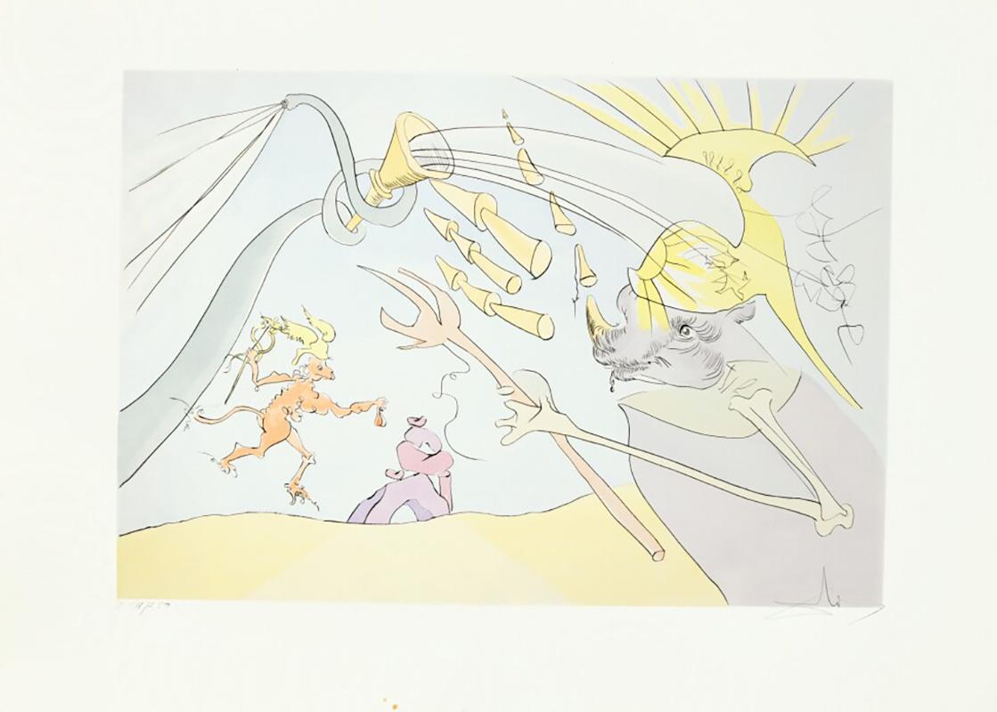 DALI SALVADOR „Le Bestiaire de La Fontaine Dalinise“ voller Satz von 12 Radierungen im Angebot 3