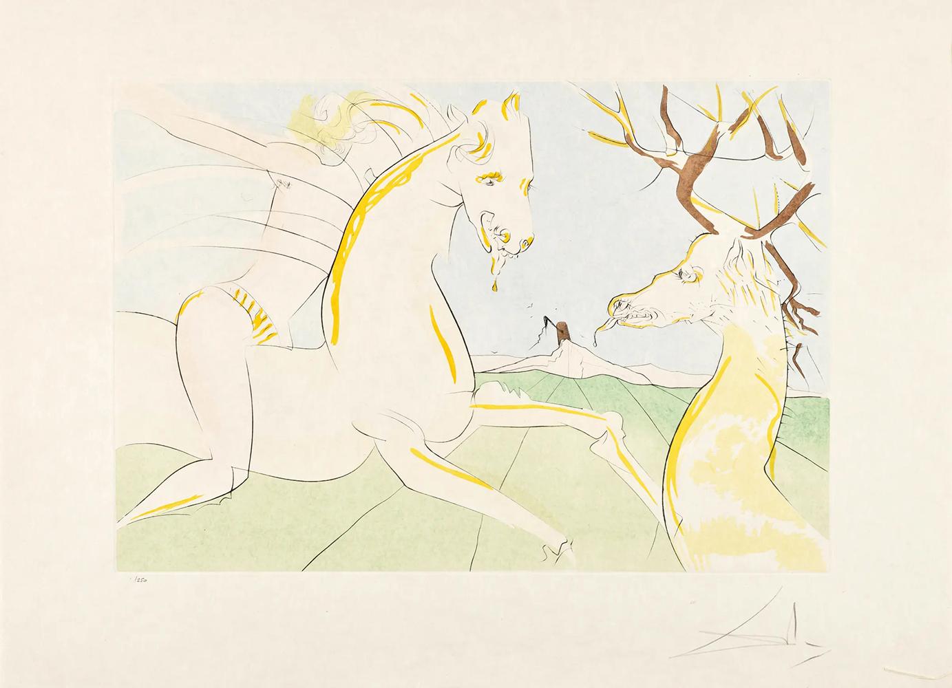 DALI SALVADOR „Le Bestiaire de La Fontaine Dalinise“ voller Satz von 12 Radierungen im Angebot 4