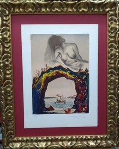Dali   Vertical    La Sirene lithograph certificate painting