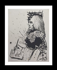 Dali  Vertical  Portrait de Calderon engraving