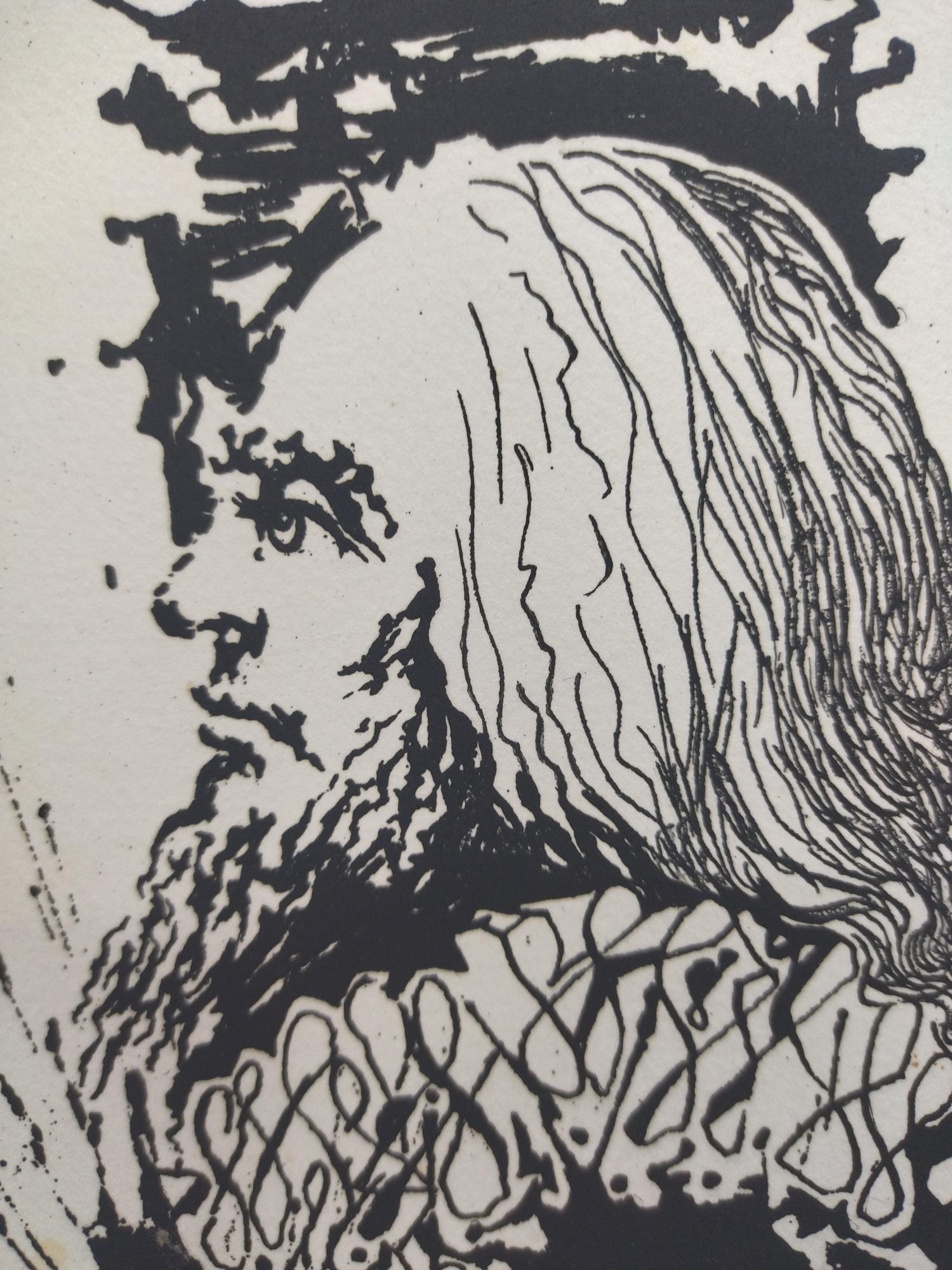 Dali   Vertical  Portrait de Calderon engraving painting For Sale 6