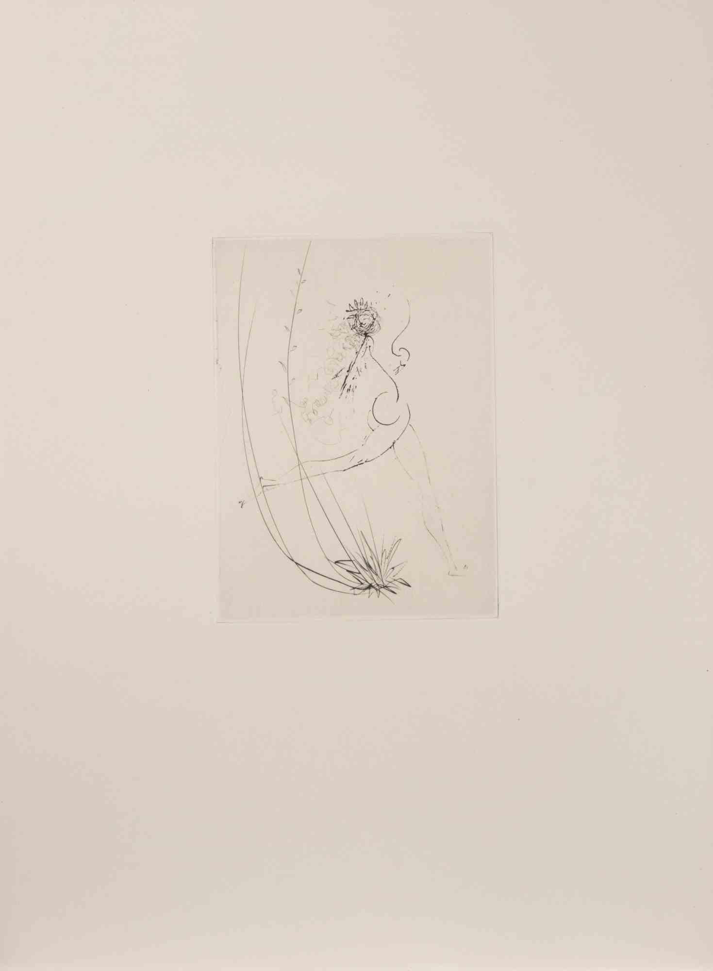 Dancing Nude - Etching - 1968 - Print by Salvador Dalí