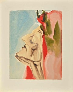 Dante in Doubt - "The Divine Comedy"  - Woodcut attr. to Salvador Dali- 1963