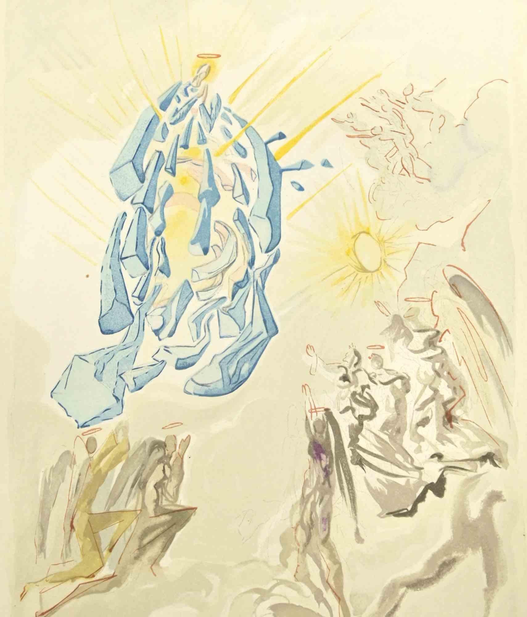Dante Recovers his Sight - Holzschnitt  - 1963 – Print von Salvador Dalí