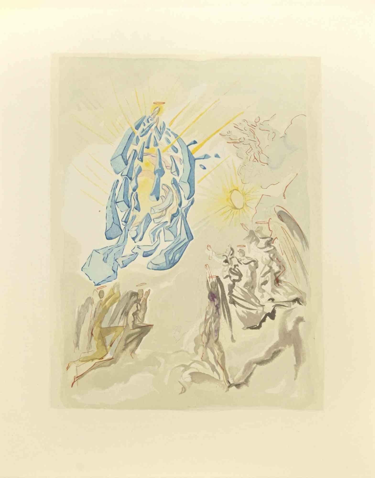 Salvador Dalí Figurative Print – Dante Recovers his Sight - Holzschnitt  - 1963